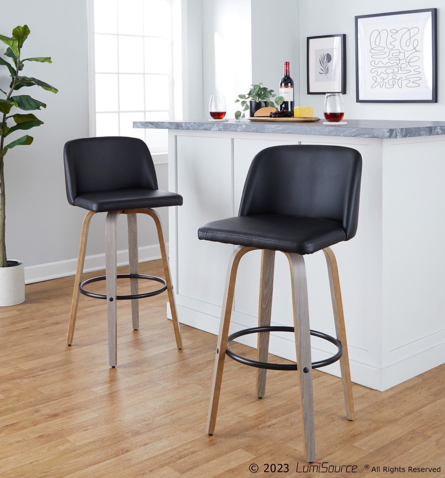 Majestic Office Furniture 30" Fixed-Height Barstool - Set of 2