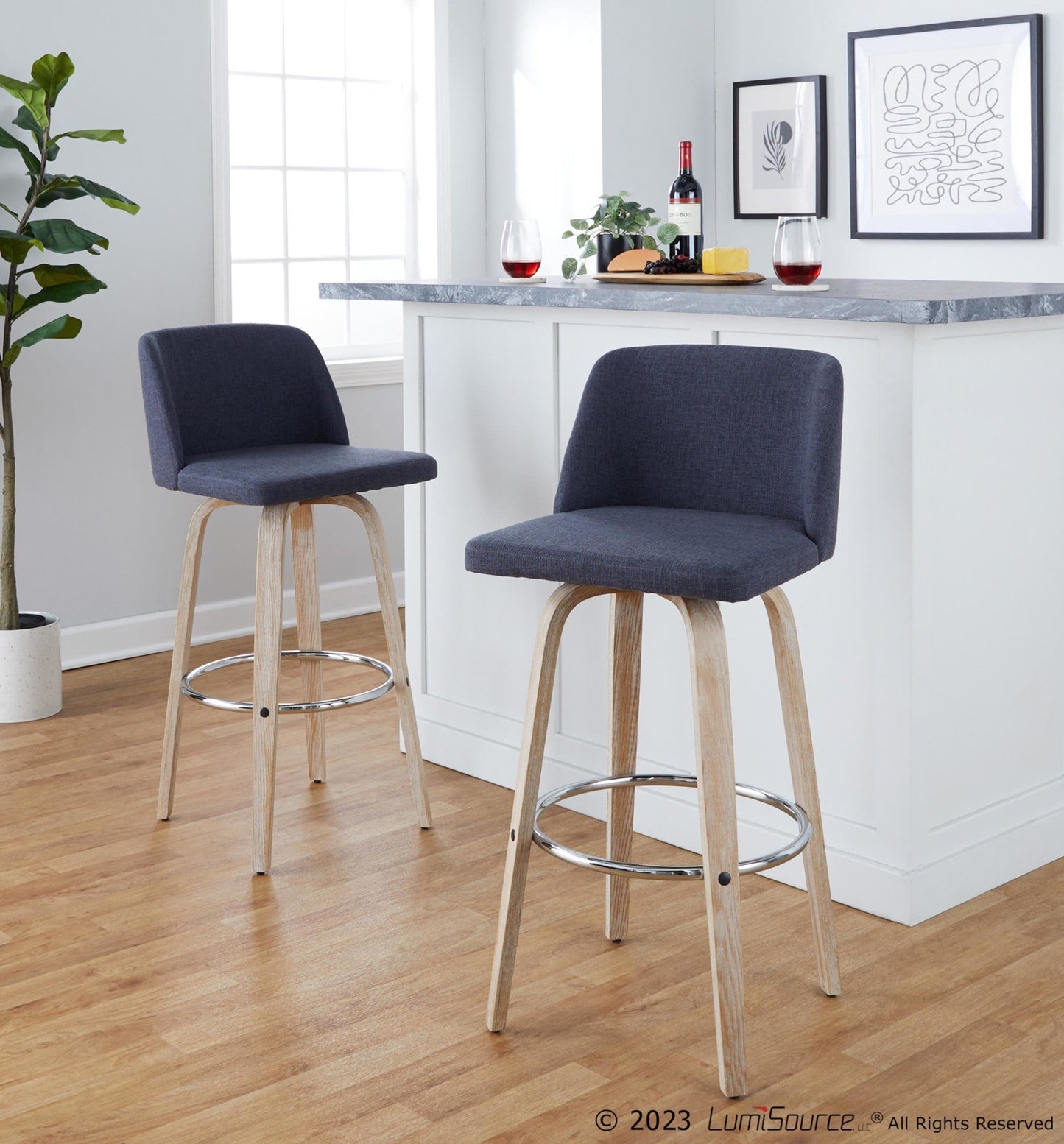 Majestic Office Furniture 30" Fixed-Height Barstool - Set of 2