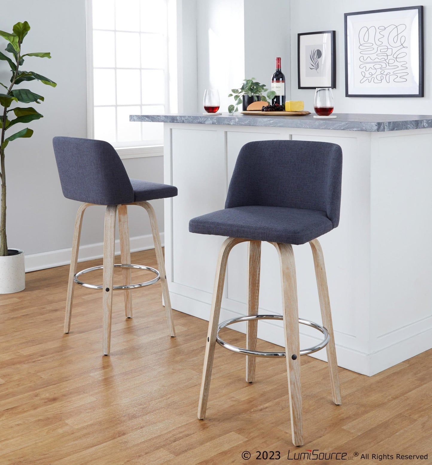 Majestic Office Furniture 30" Fixed-Height Barstool - Set of 2