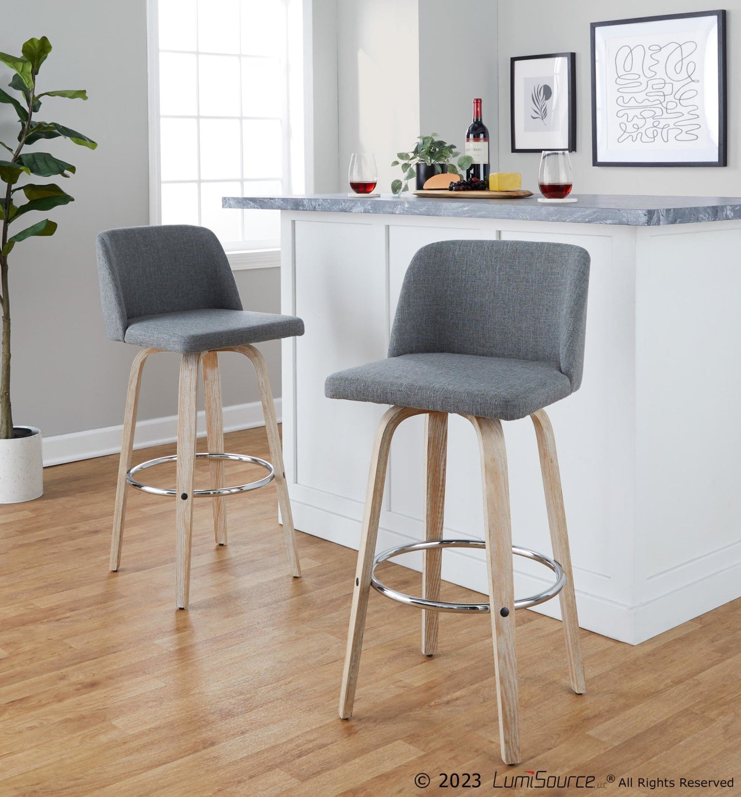 Majestic Office Furniture 30" Fixed-Height Barstool - Set of 2