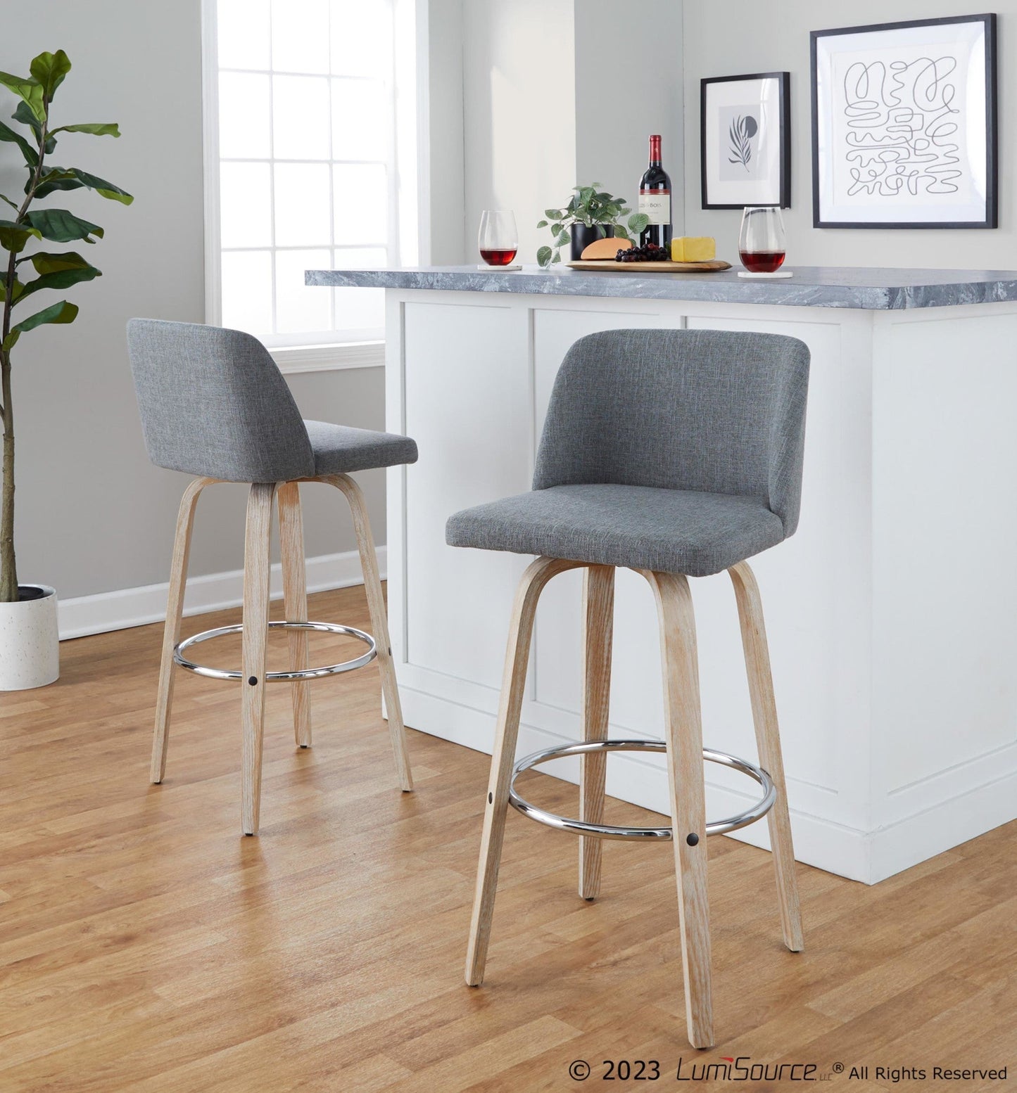 Majestic Office Furniture 30" Fixed-Height Barstool - Set of 2