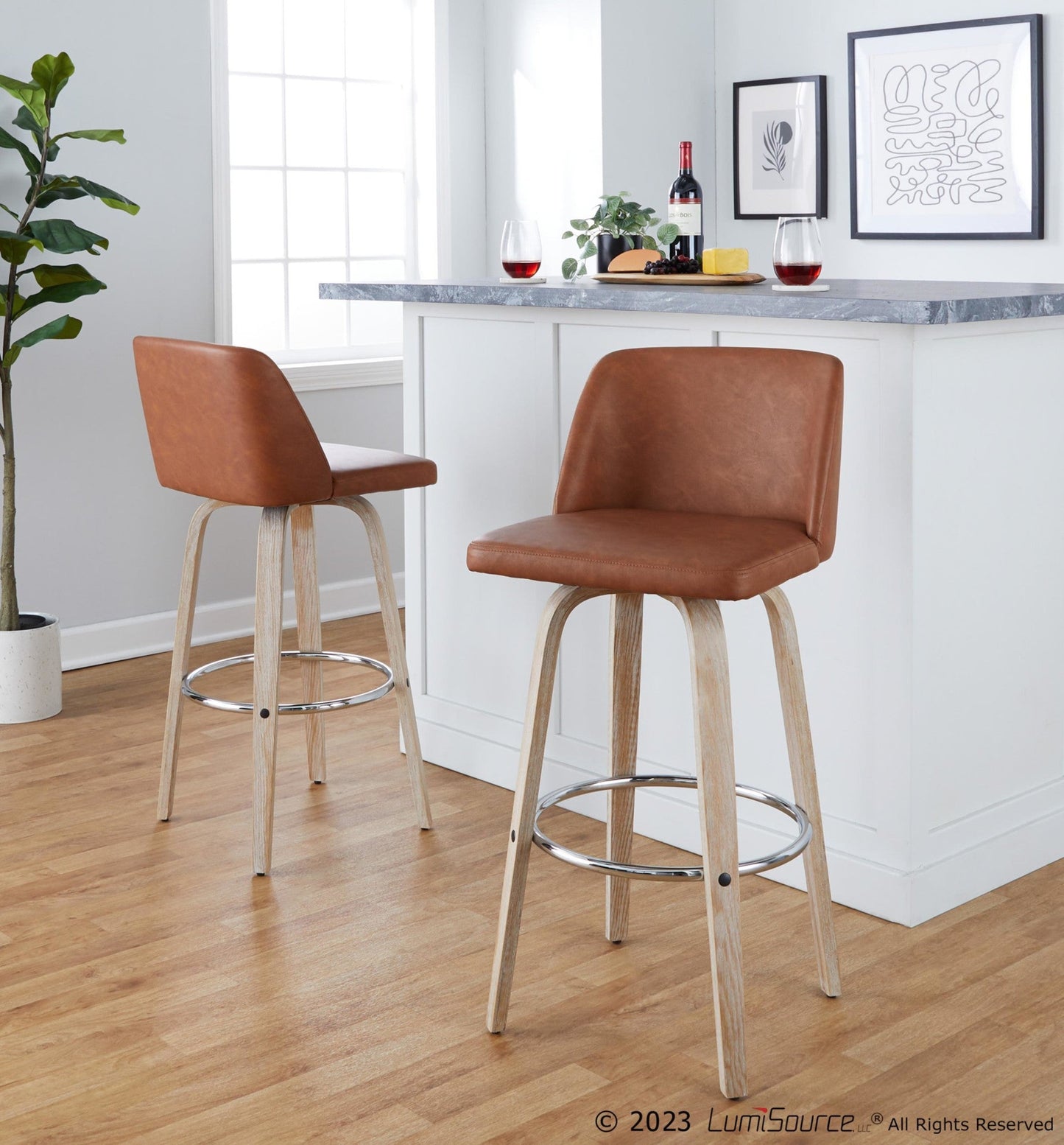 Majestic Office Furniture 30" Fixed-Height Barstool - Set of 2