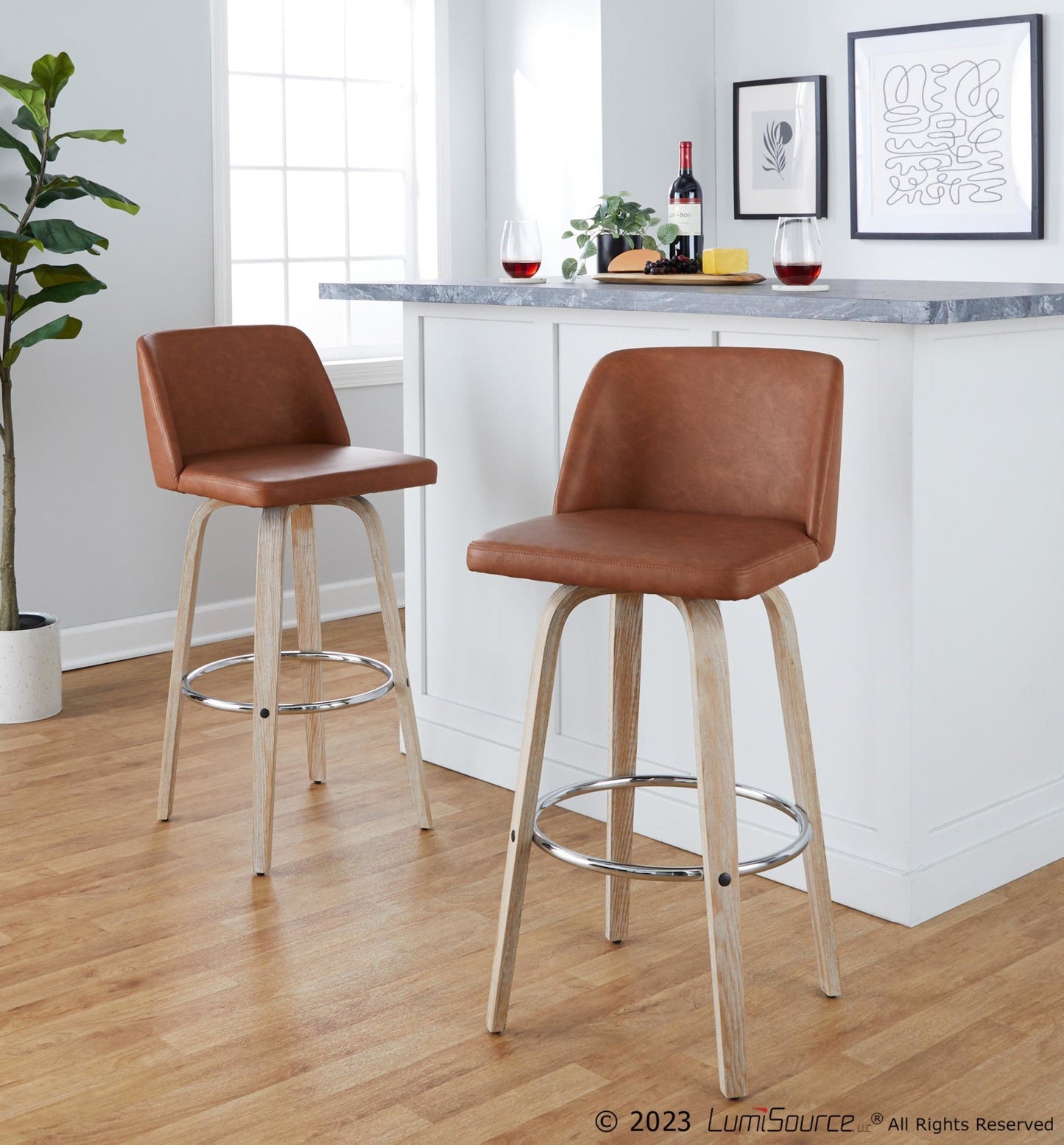 Majestic Office Furniture 30" Fixed-Height Barstool - Set of 2