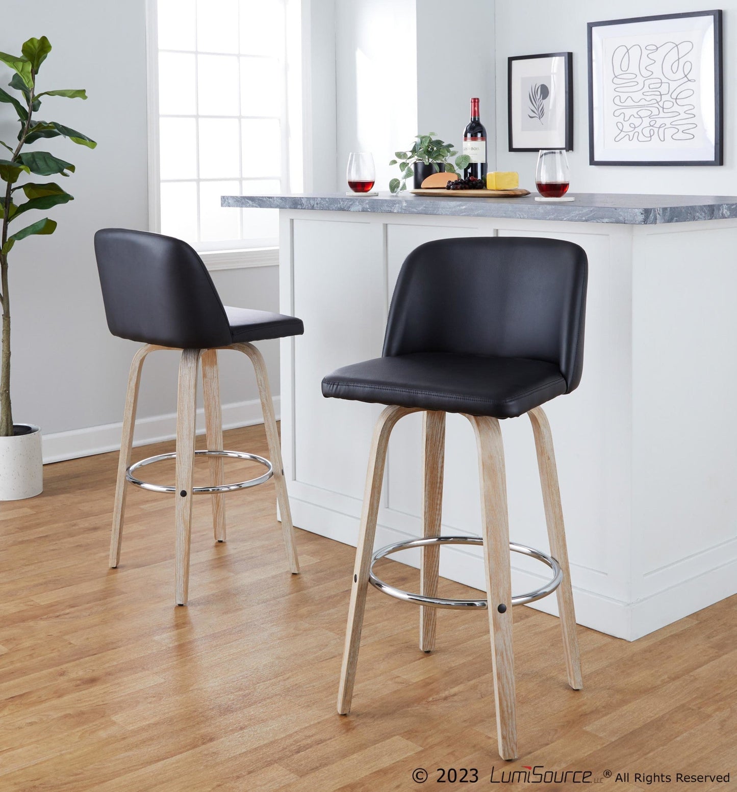 Majestic Office Furniture 30" Fixed-Height Barstool - Set of 2