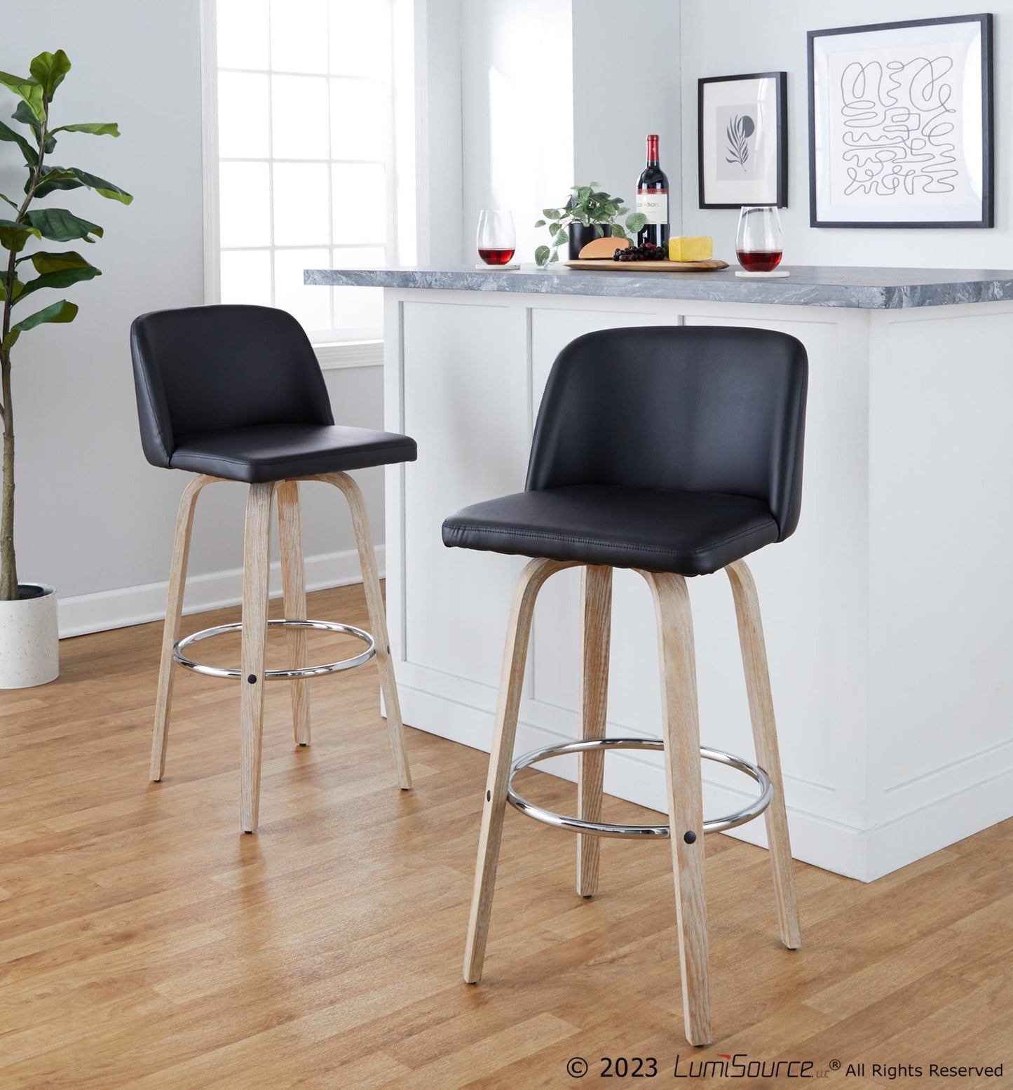 Majestic Office Furniture 30" Fixed-Height Barstool - Set of 2