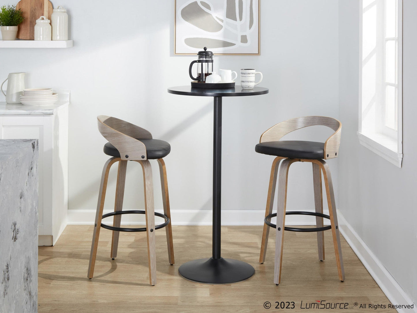 Majestic Office Furniture 30" Fixed-Height Barstool - Set of 2