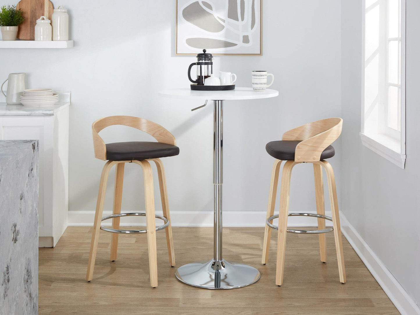Majestic Office Furniture 30" Fixed-Height Barstool - Set of 2