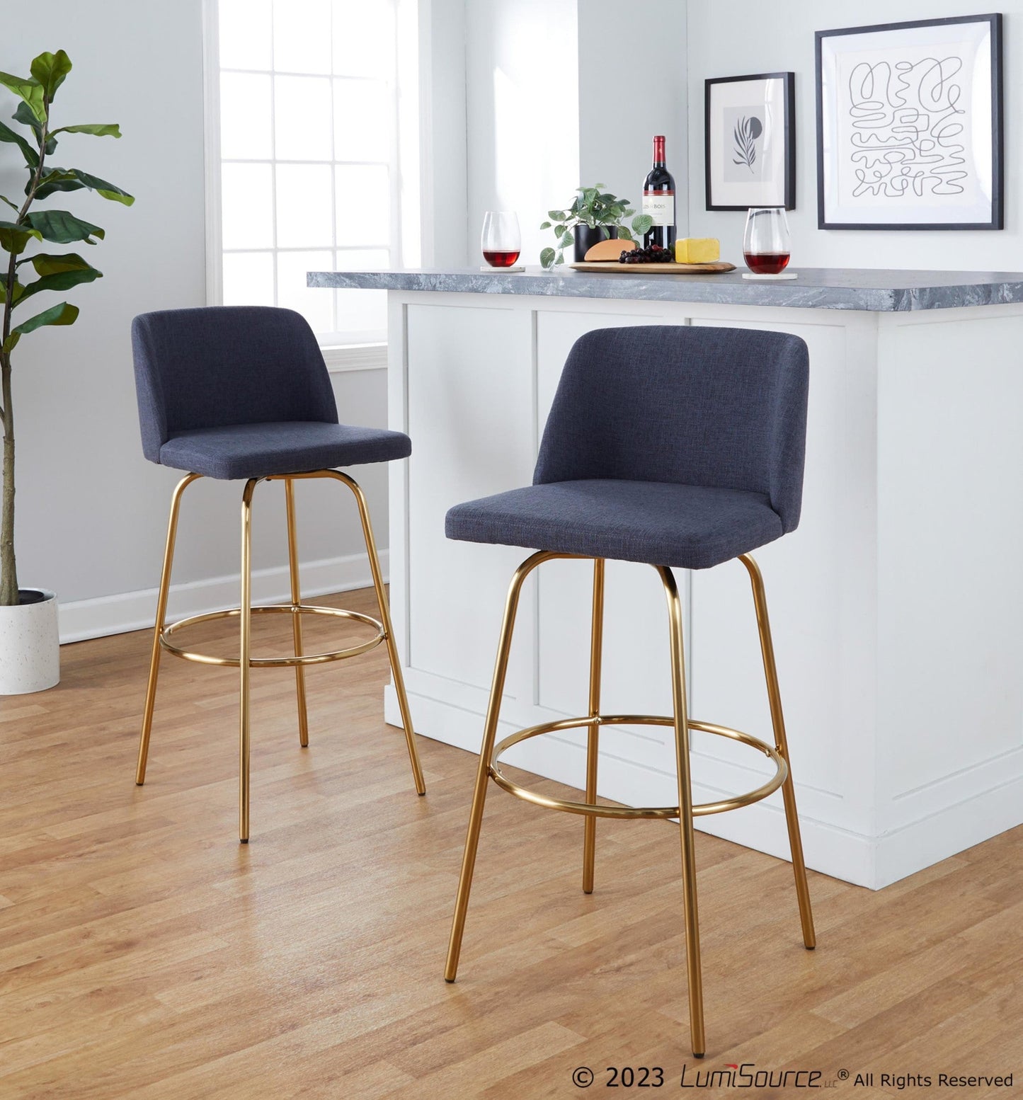 Majestic Office Furniture 30" Fixed-Height Barstool - Set of 2