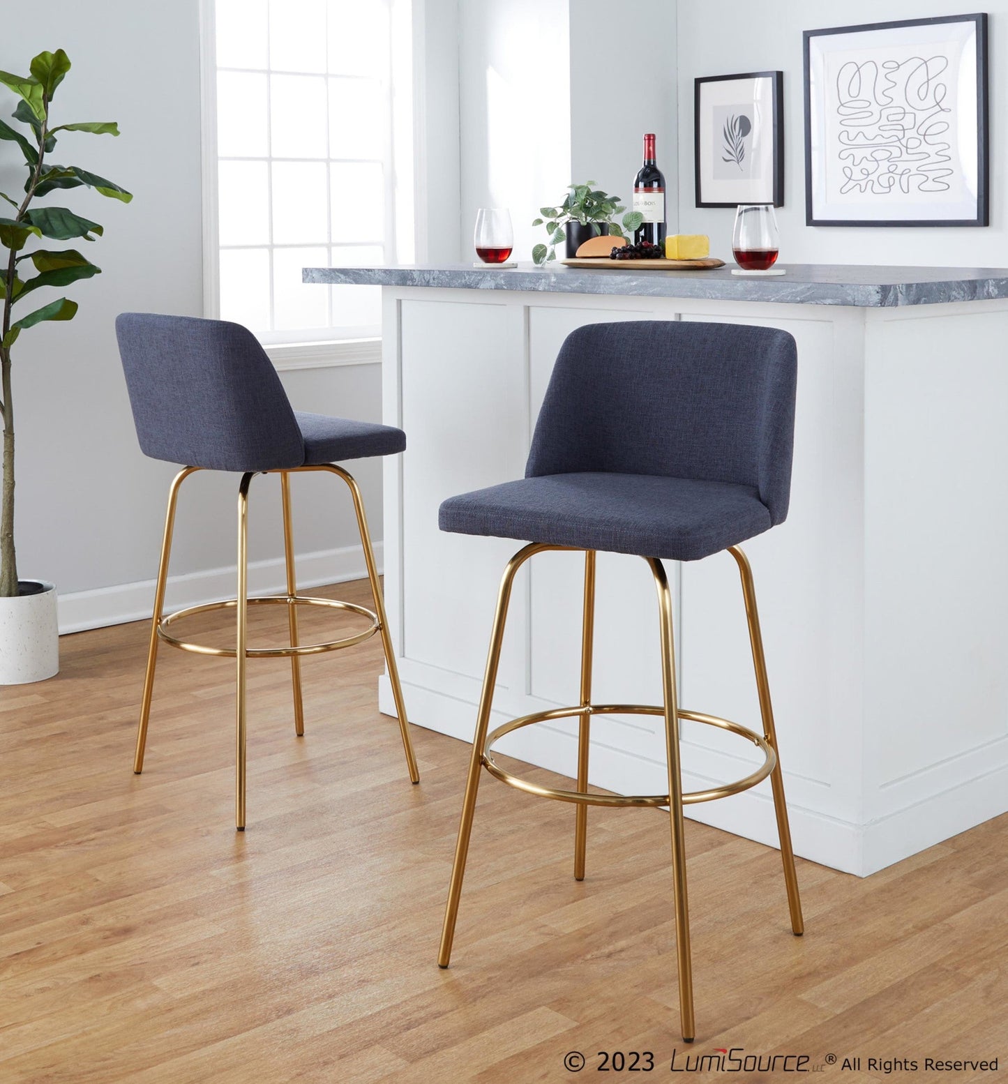 Majestic Office Furniture 30" Fixed-Height Barstool - Set of 2