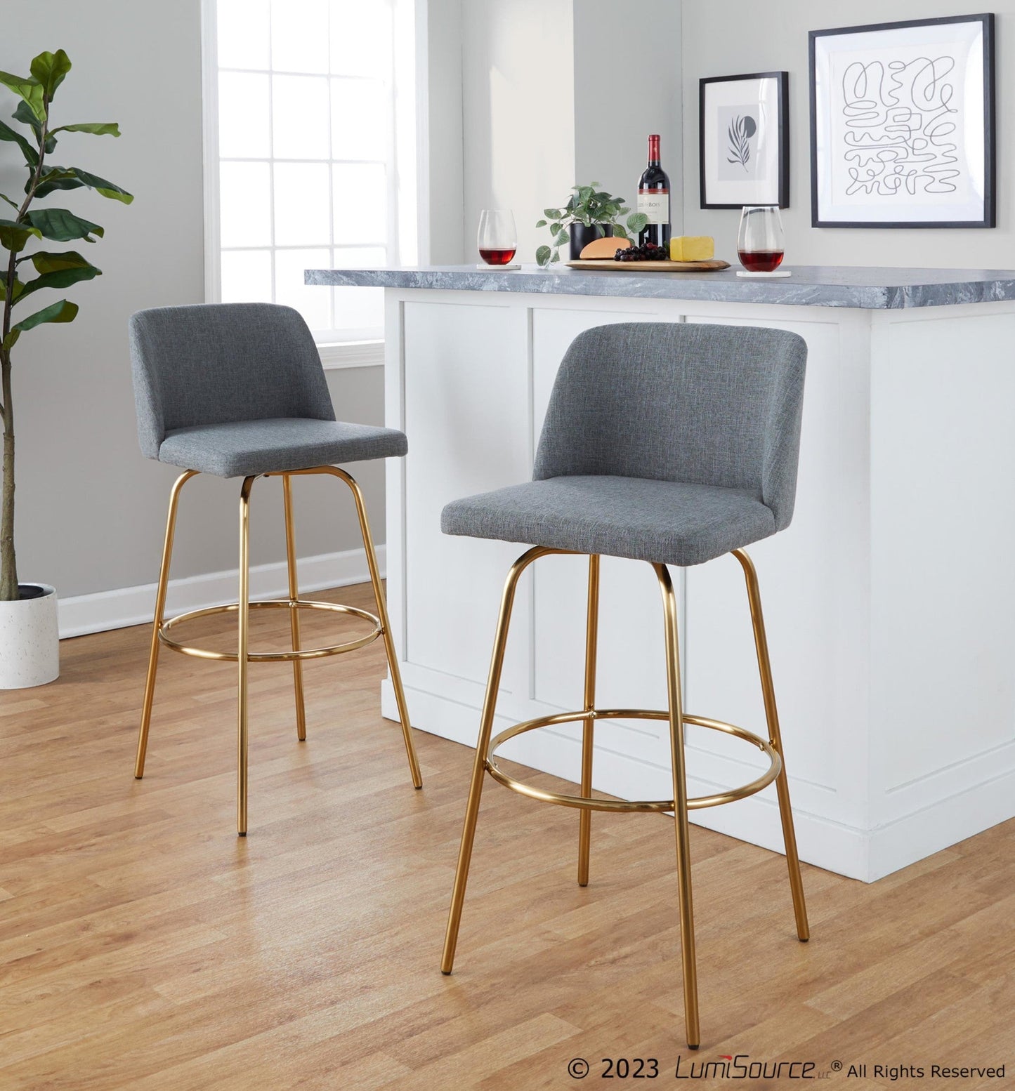 Majestic Office Furniture 30" Fixed-Height Barstool - Set of 2
