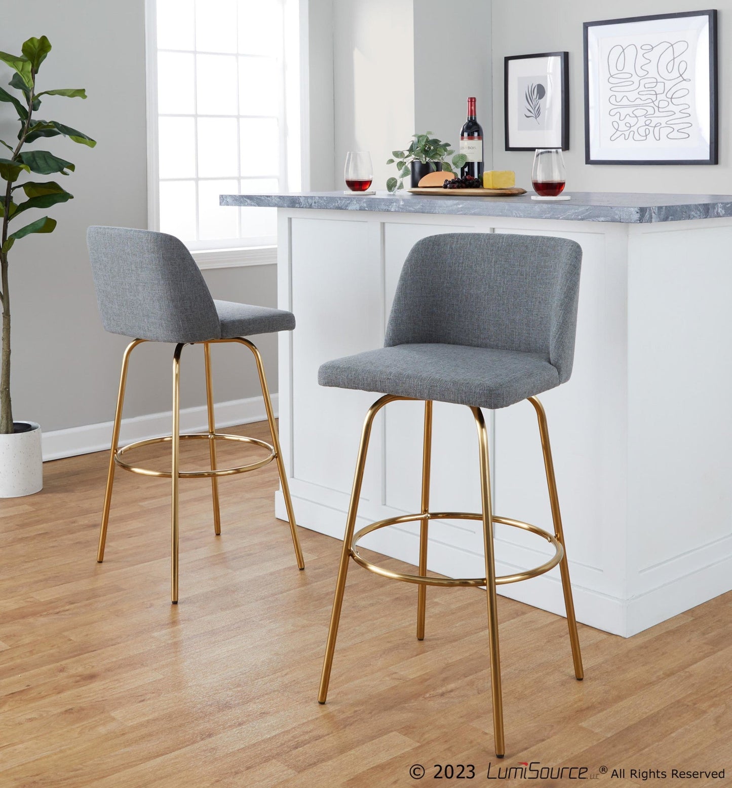 Majestic Office Furniture 30" Fixed-Height Barstool - Set of 2