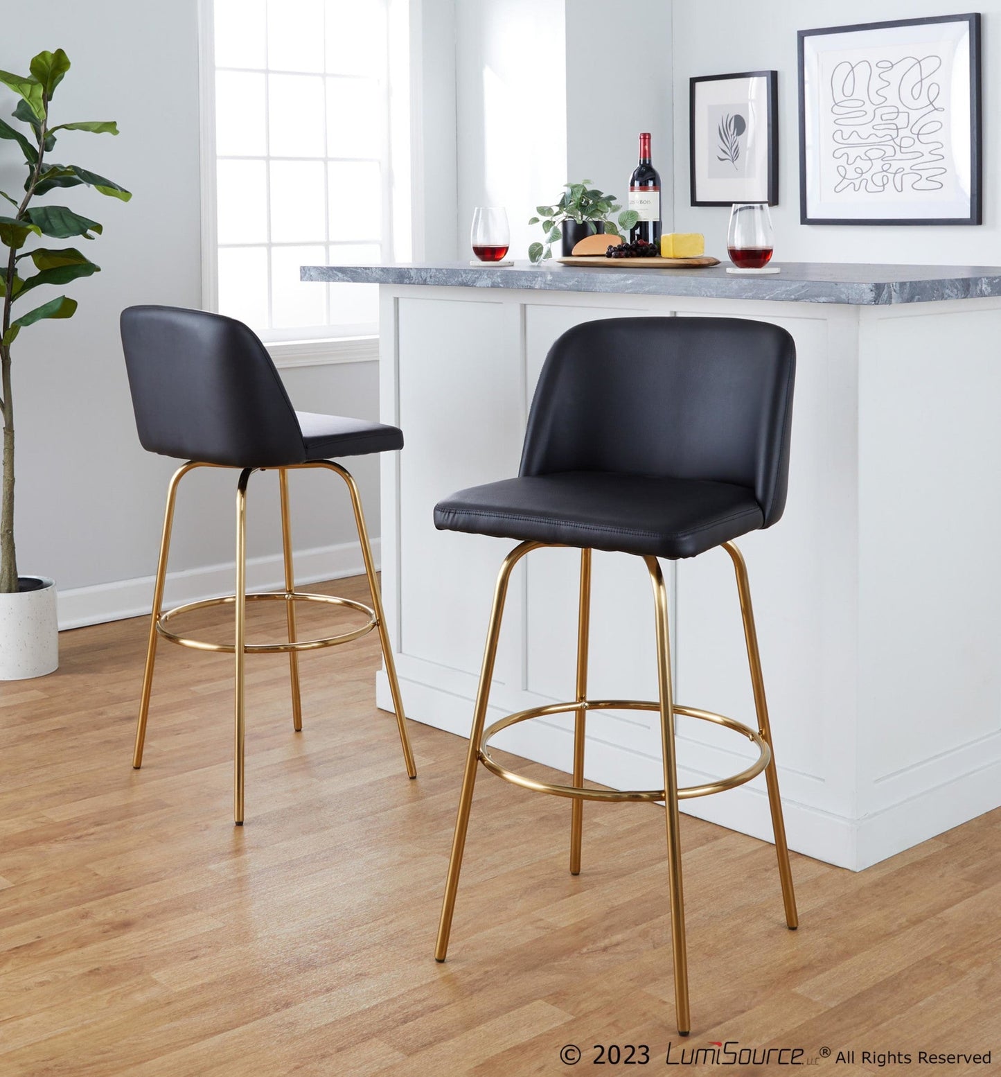 Majestic Office Furniture 30" Fixed-Height Barstool - Set of 2