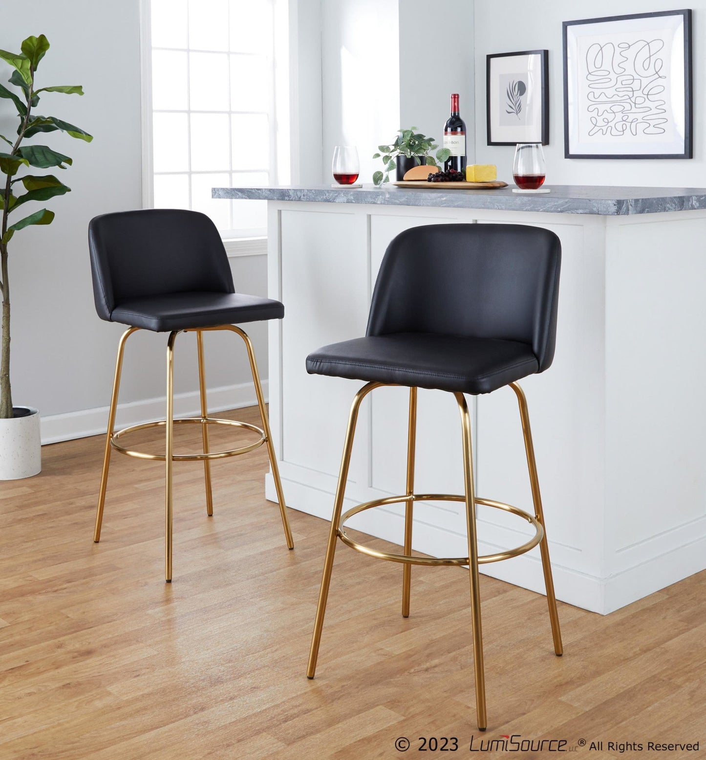 Majestic Office Furniture 30" Fixed-Height Barstool - Set of 2