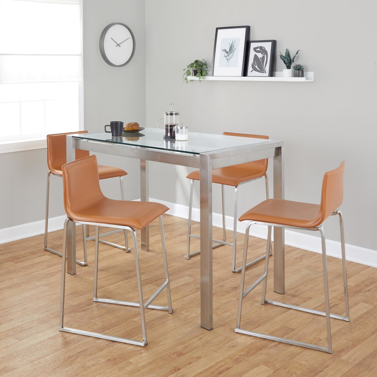 Majestic Office Furniture Upholstered Counter Height Dining Set - 5 Piece