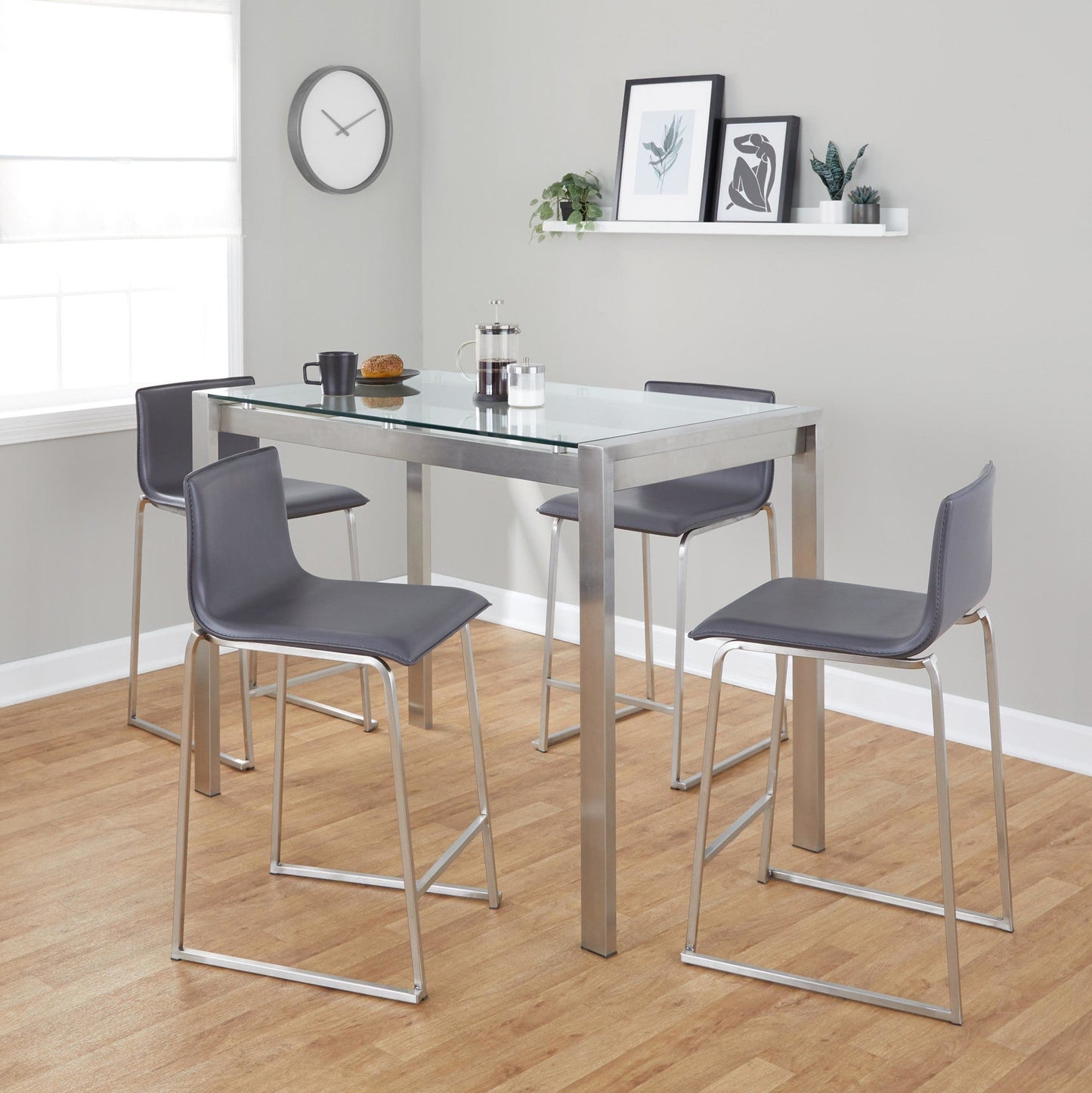 Majestic Office Furniture Upholstered Counter Height Dining Set - 5 Piece