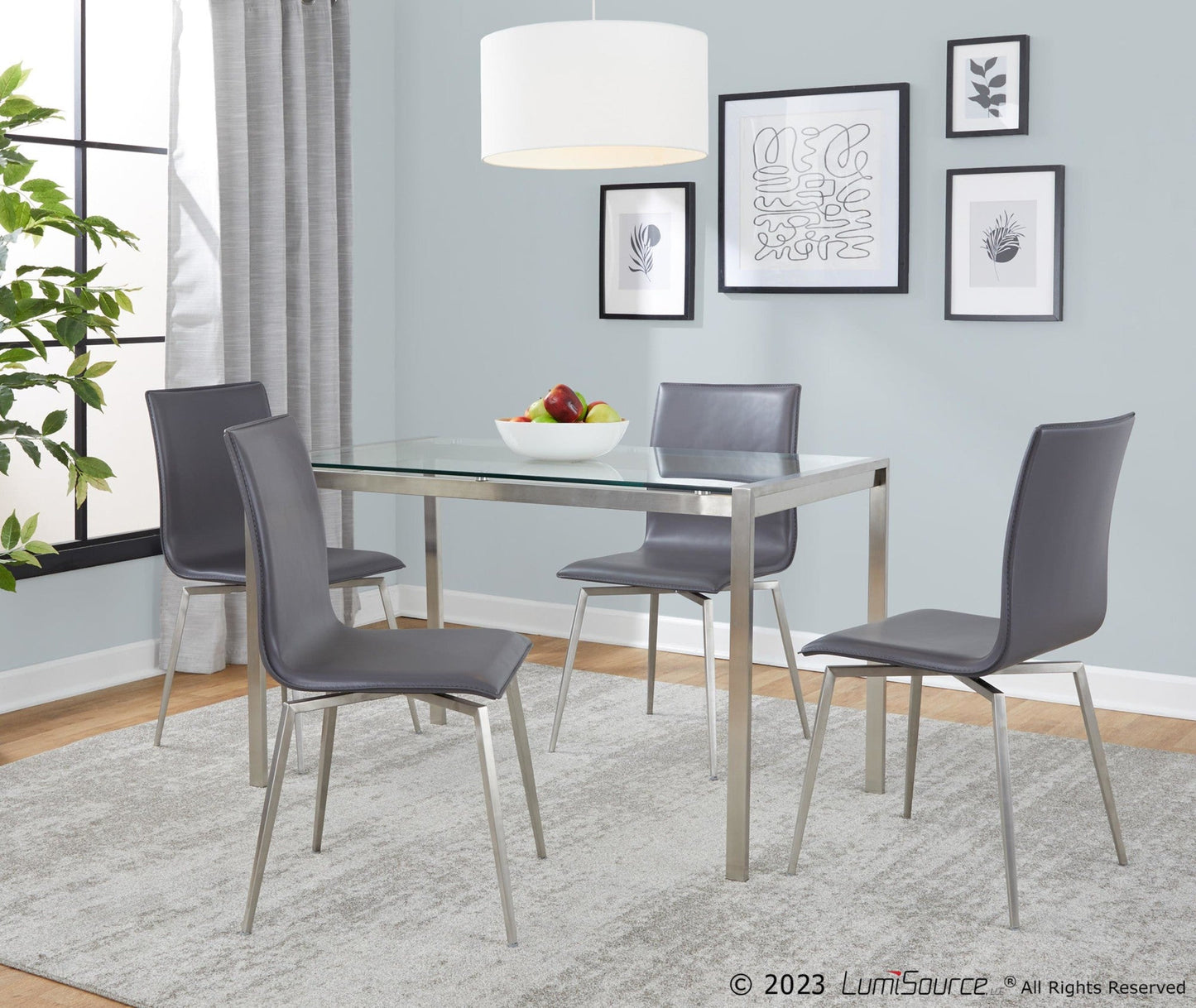 Majestic Office Furniture Upholstered Swivel Dining Set - 5 Piece