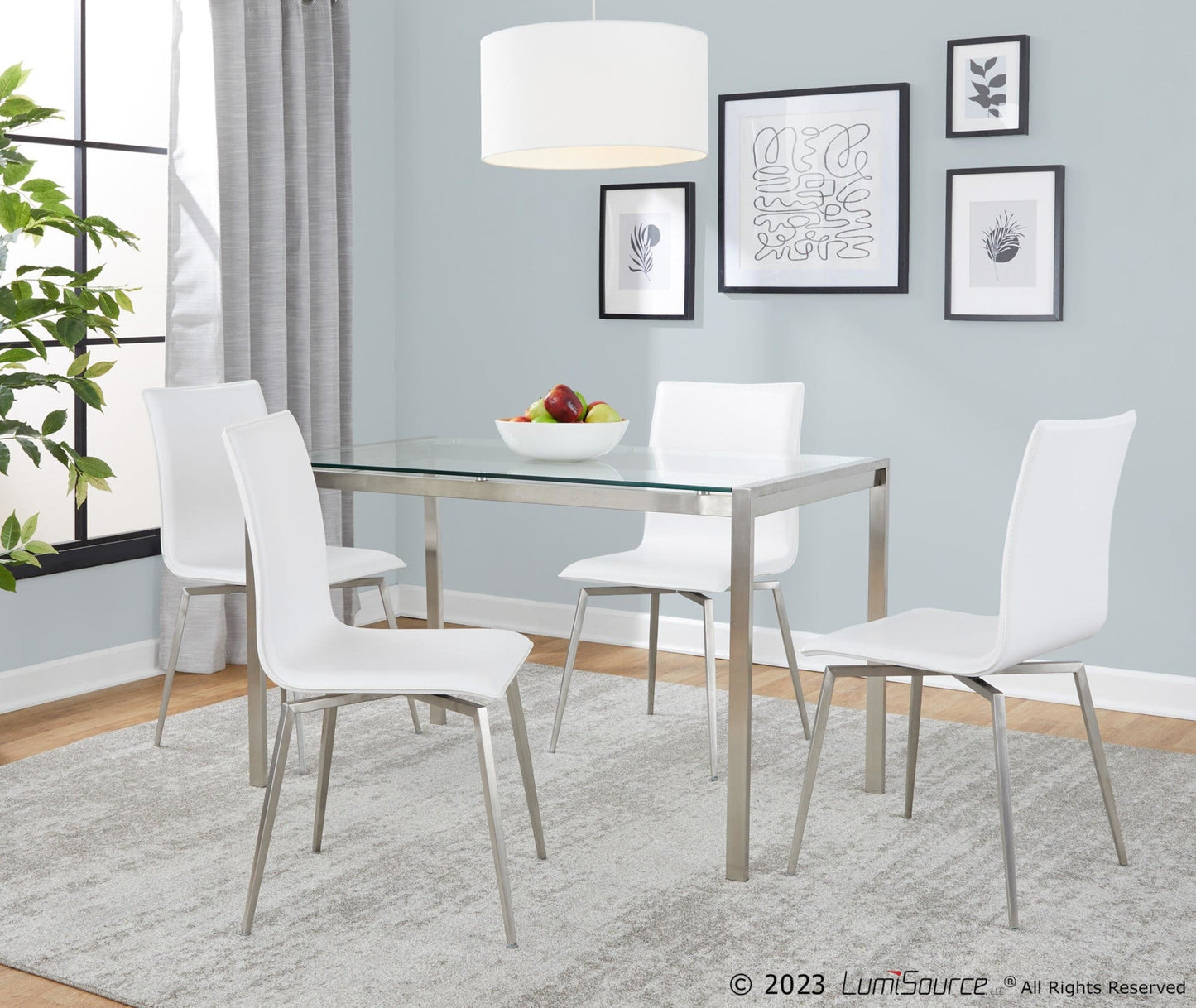 Majestic Office Furniture Upholstered Swivel Dining Set - 5 Piece