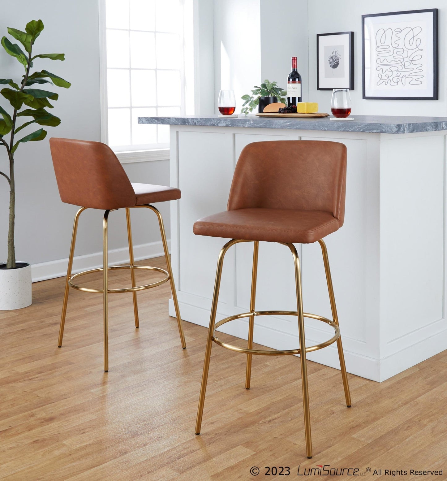 Majestic Office Furniture 30" Fixed-Height Barstool - Set of 2