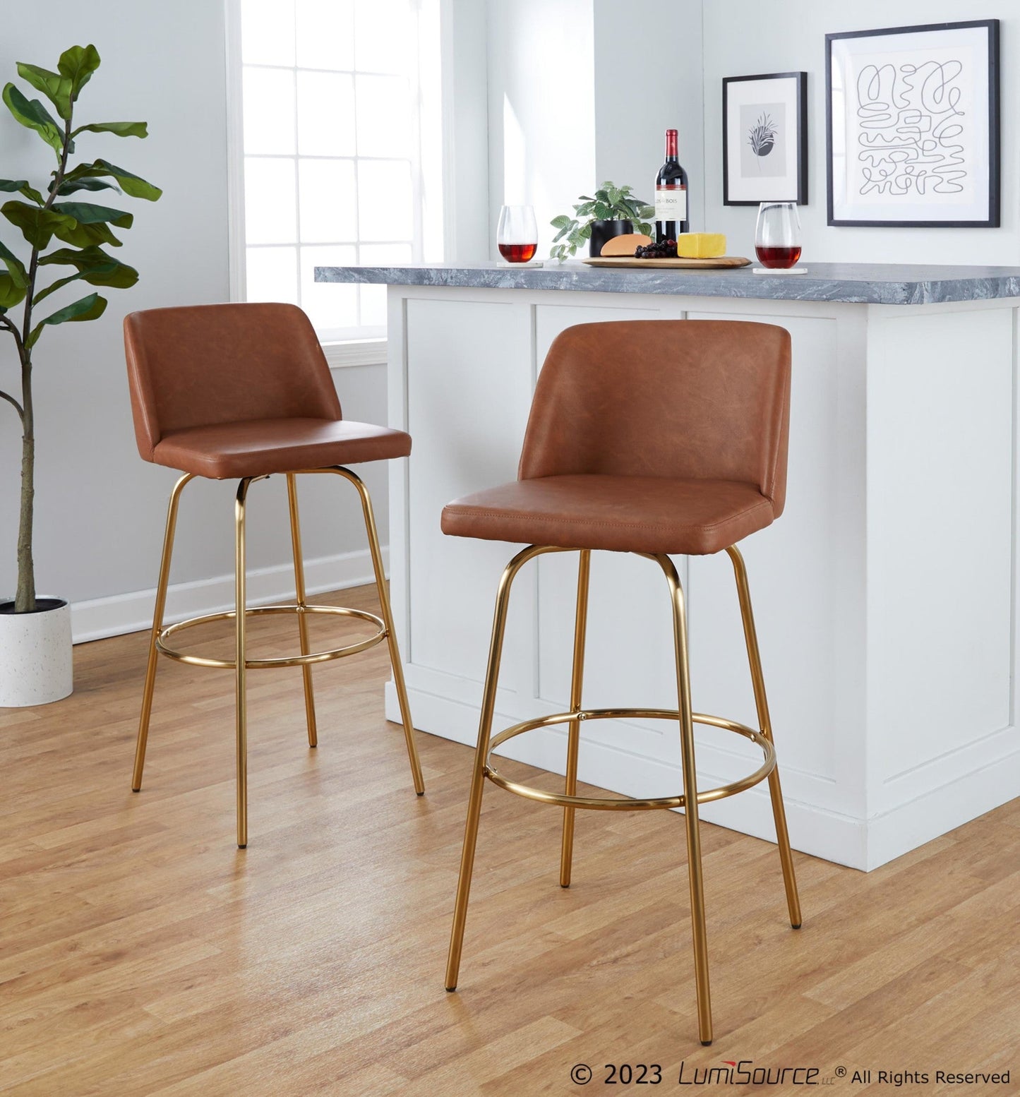 Majestic Office Furniture 30" Fixed-Height Barstool - Set of 2