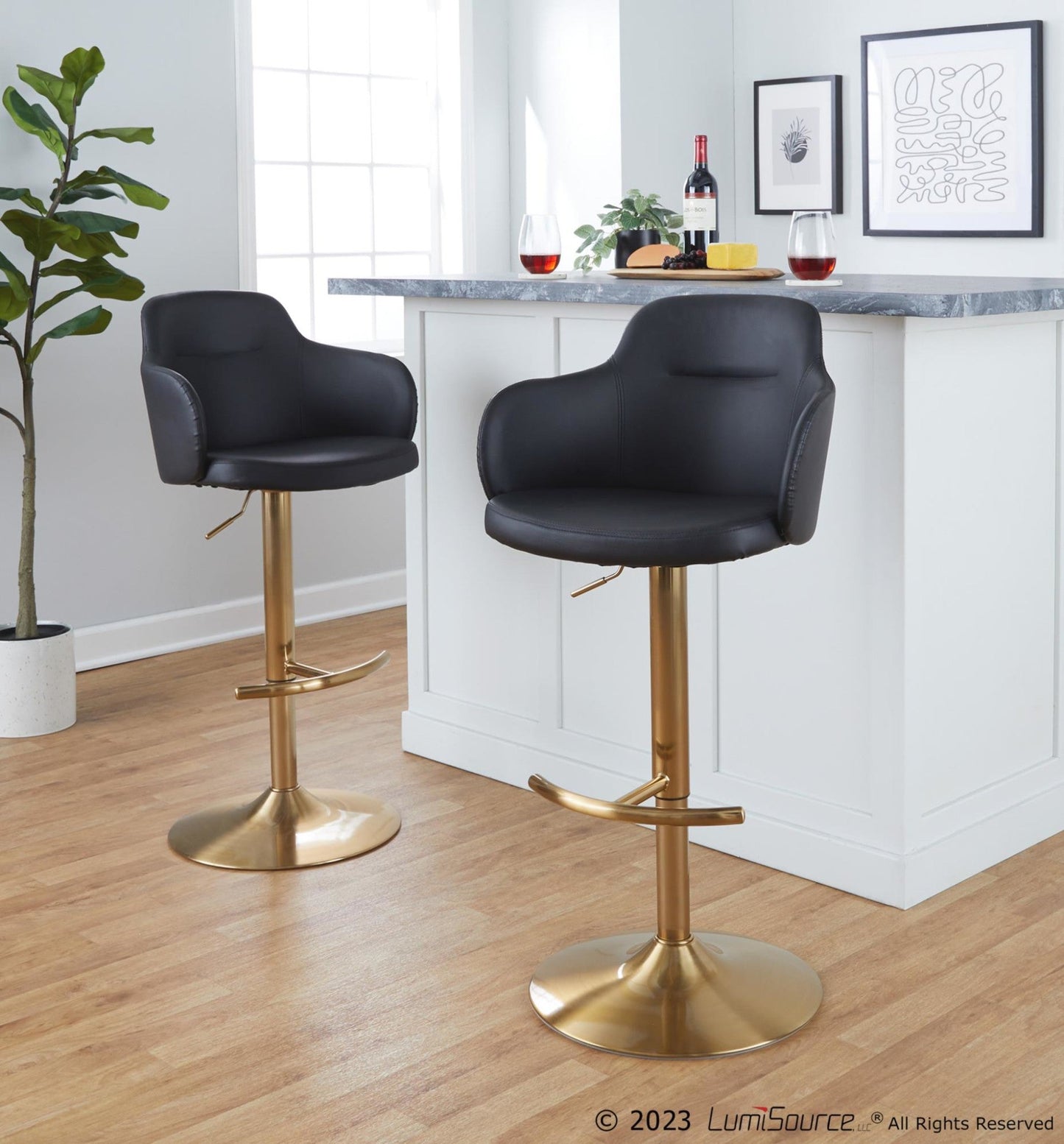 Majestic Office Furniture Adjustable Barstool - Set of 2
