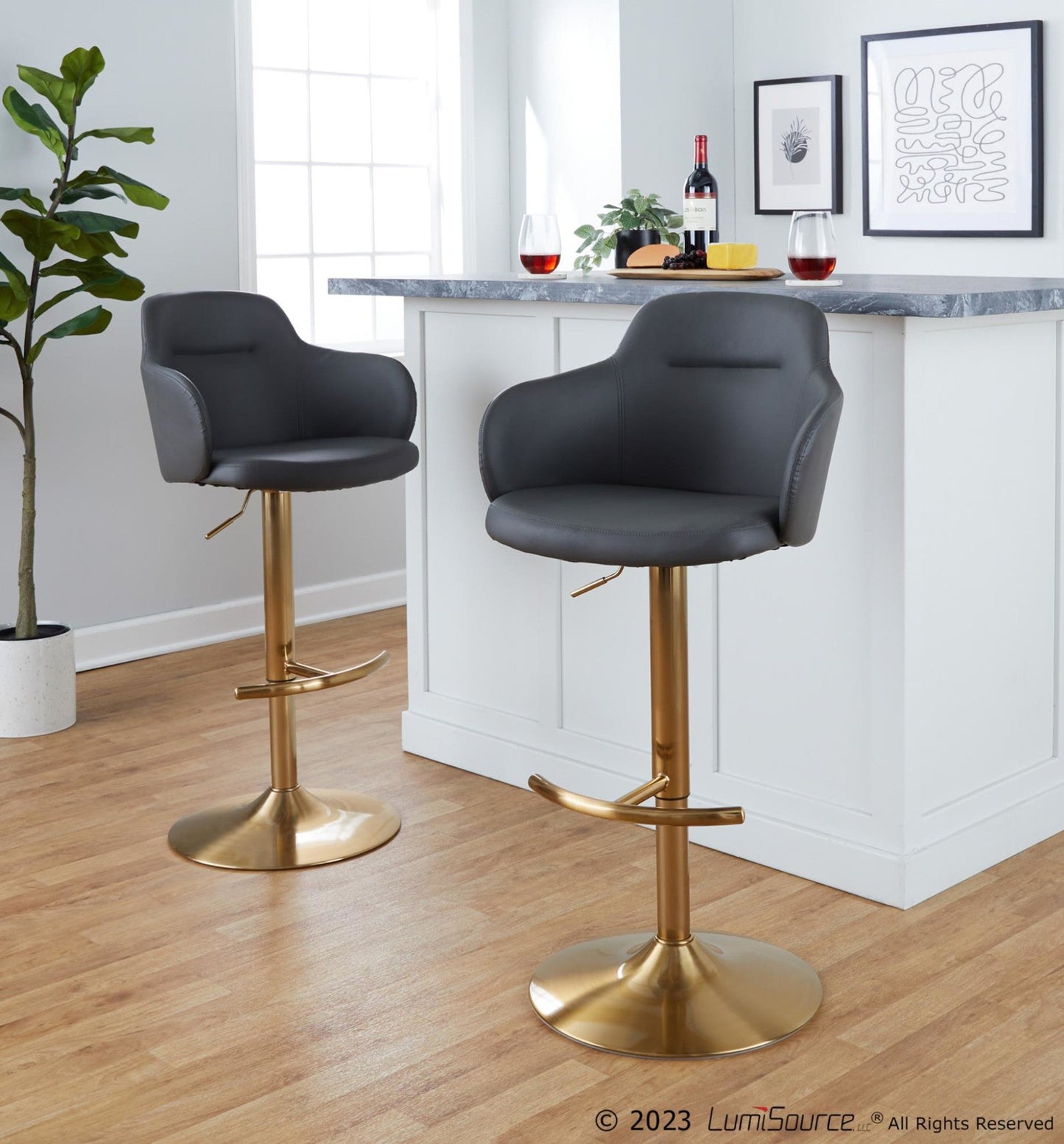 Majestic Office Furniture Adjustable Barstool - Set of 2
