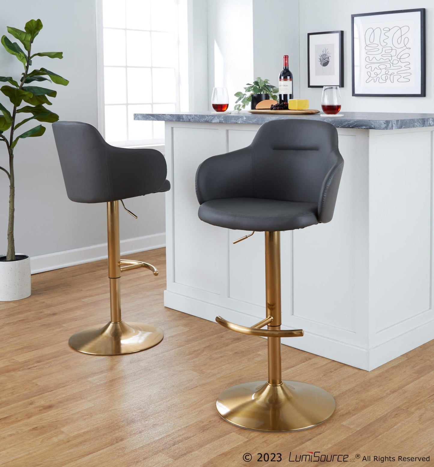Majestic Office Furniture Adjustable Barstool - Set of 2