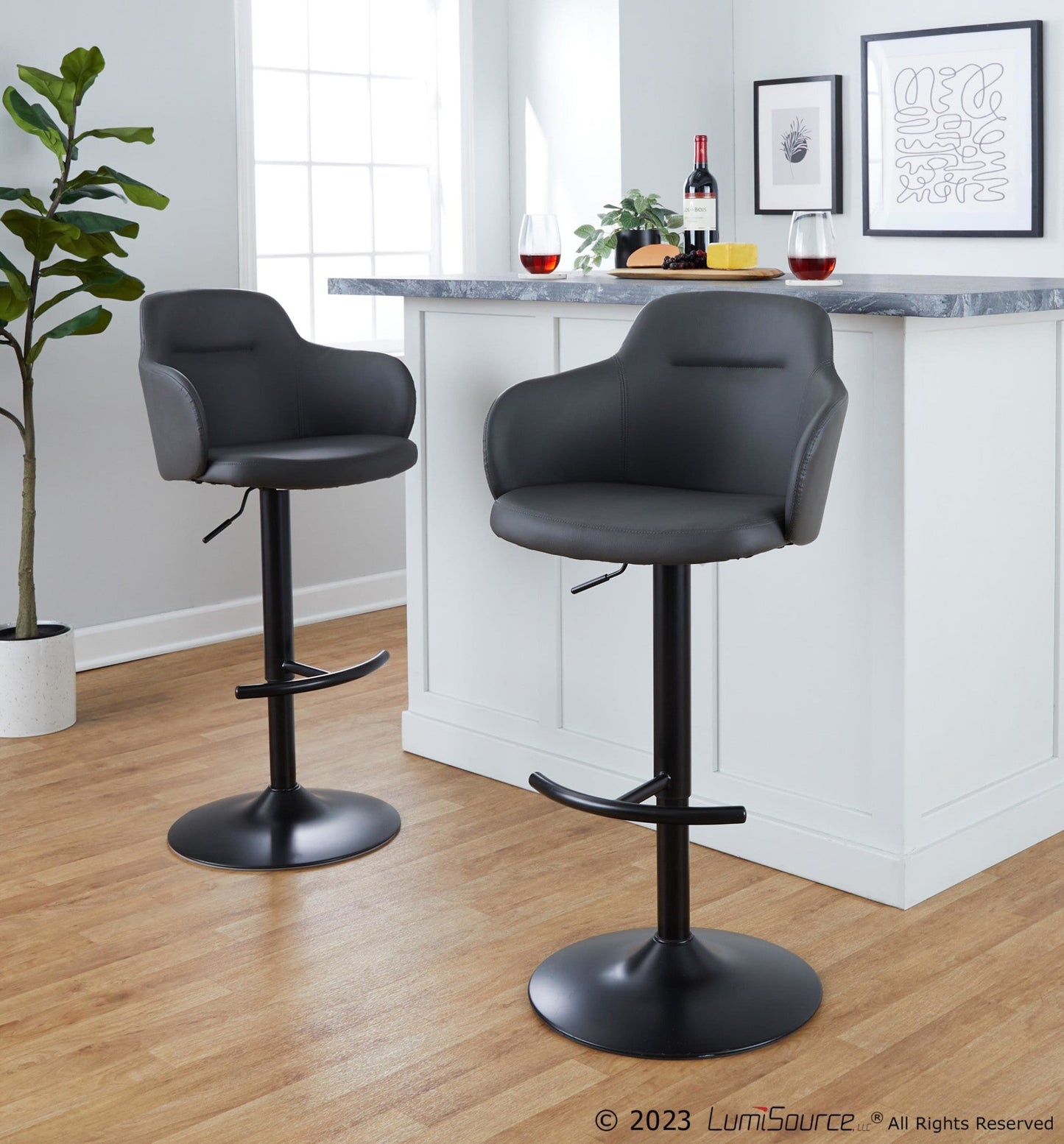 Majestic Office Furniture Adjustable Barstool - Set of 2