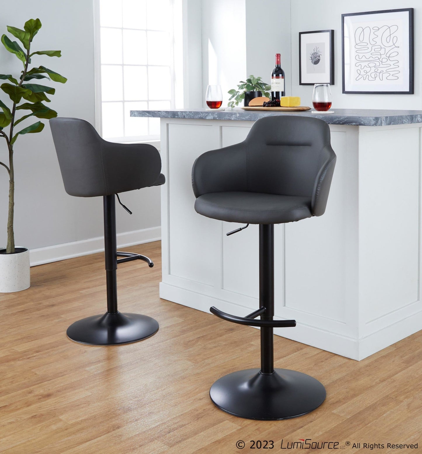 Majestic Office Furniture Adjustable Barstool - Set of 2