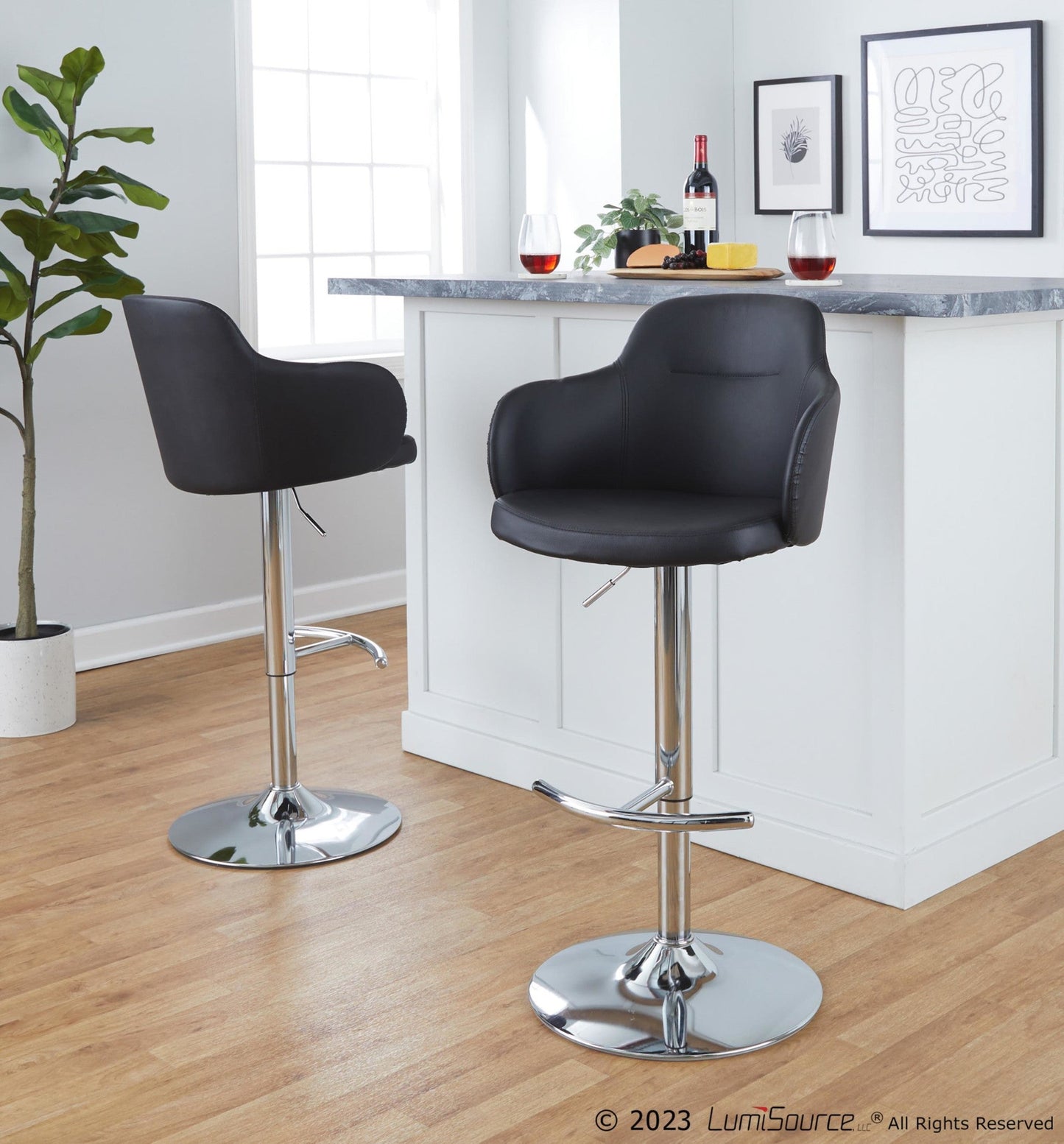 Majestic Office Furniture Adjustable Barstool - Set of 2