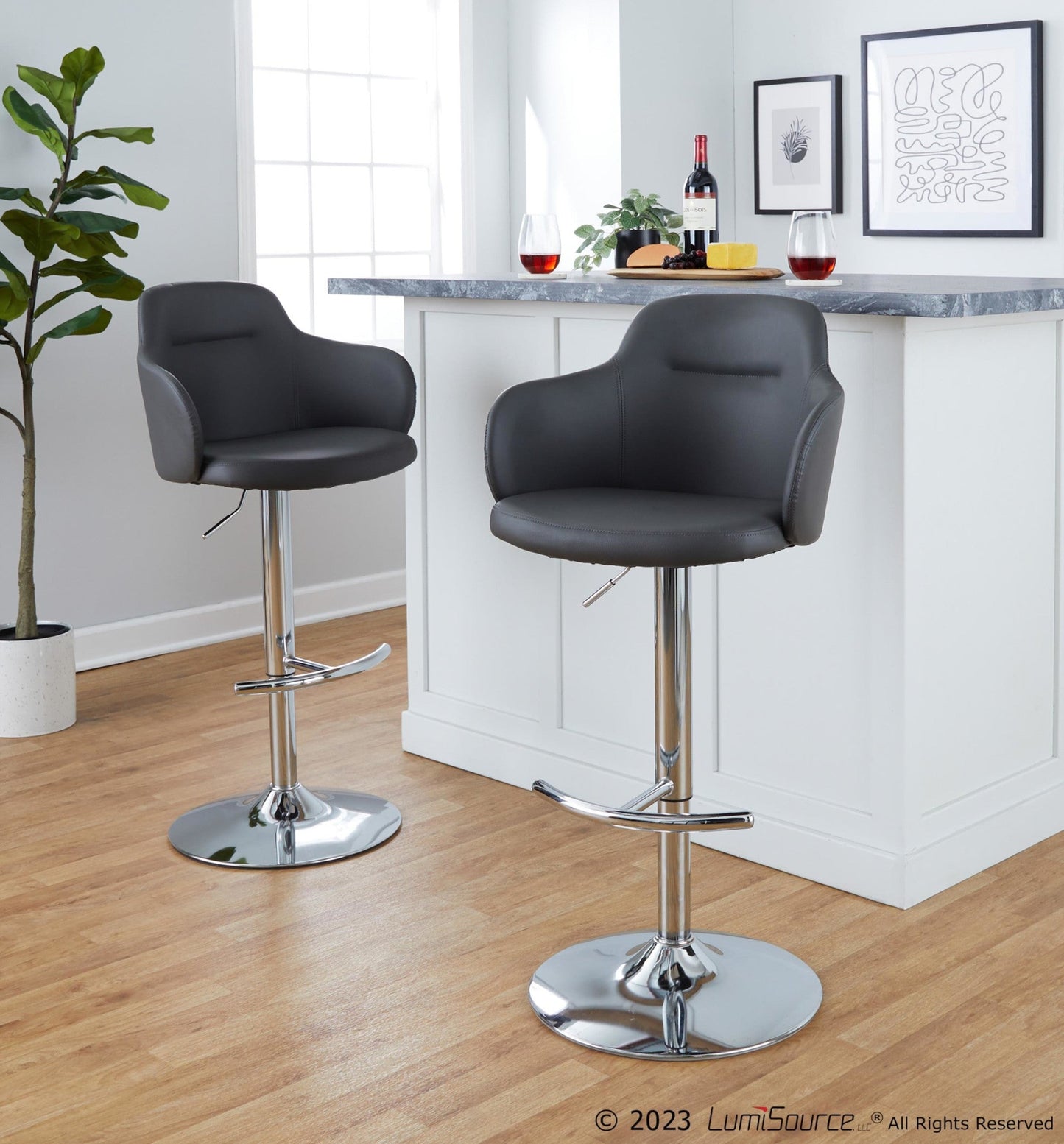 Majestic Office Furniture Adjustable Barstool - Set of 2