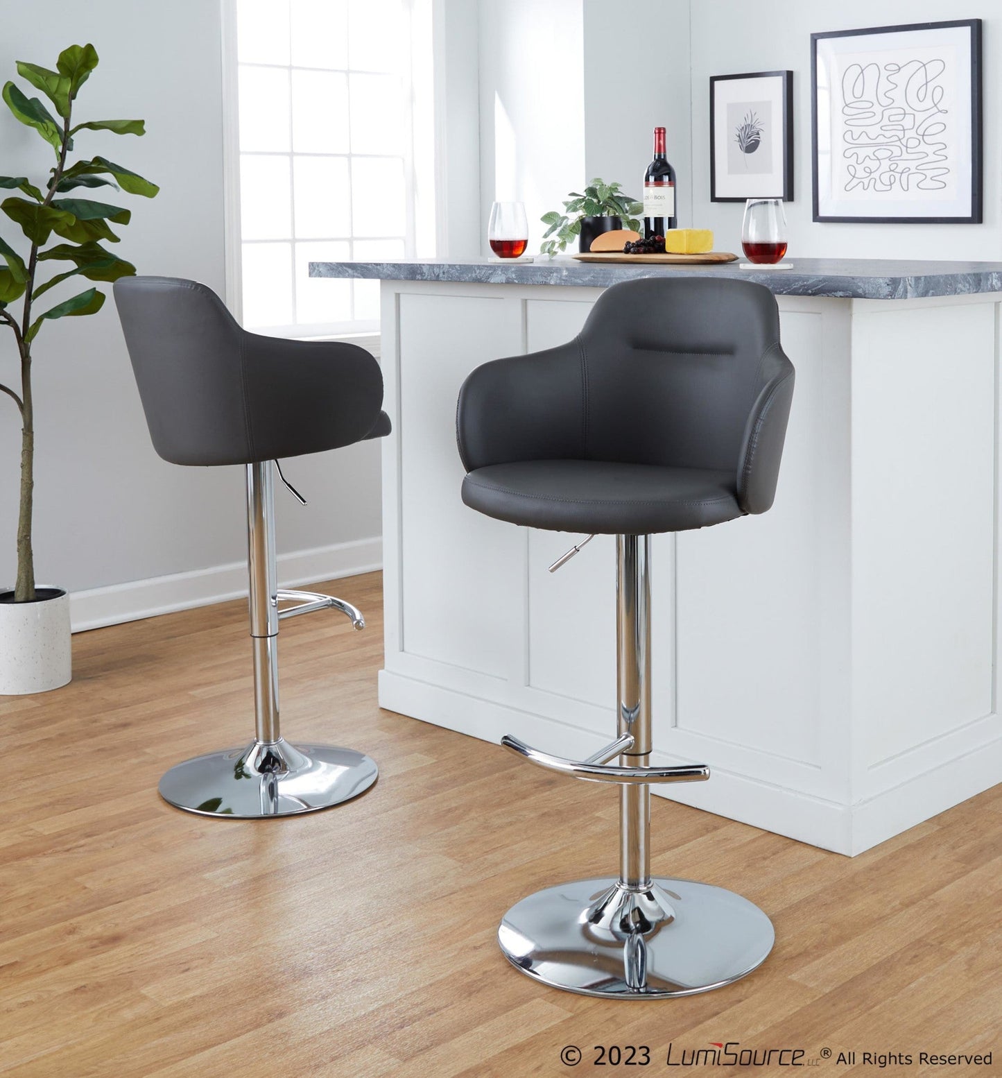 Majestic Office Furniture Adjustable Barstool - Set of 2