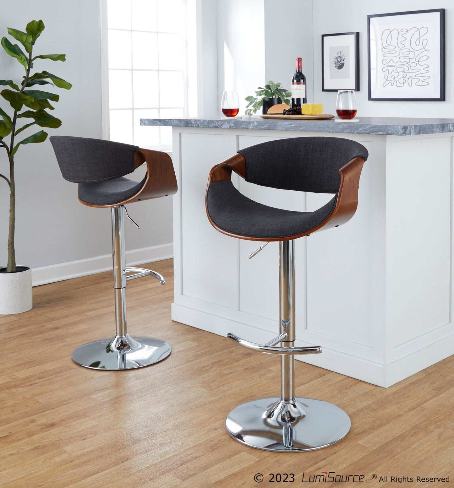 Majestic Office Furniture Adjustable Barstool - Set of 2