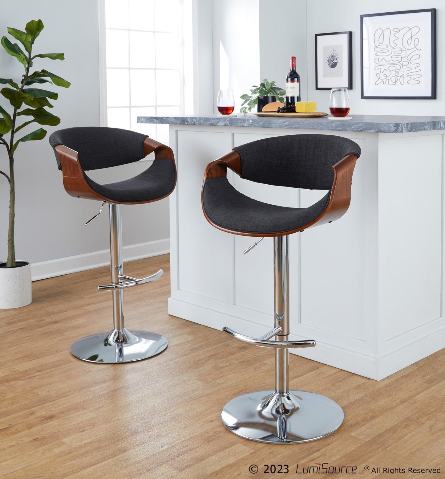 Majestic Office Furniture Adjustable Barstool - Set of 2