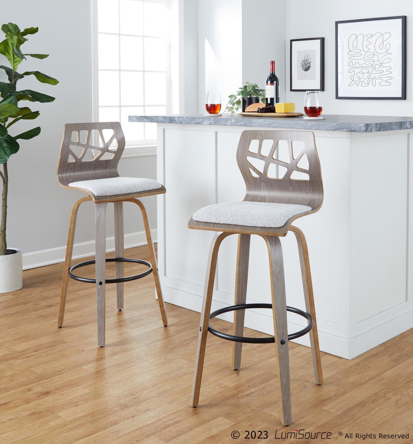 Majestic Office Furniture 30" Fixed-Height Barstool - Set of 2
