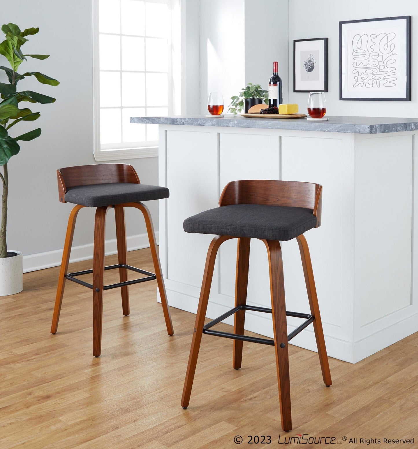 Majestic Office Furniture 30" Fixed-Height Barstool - Set of 2