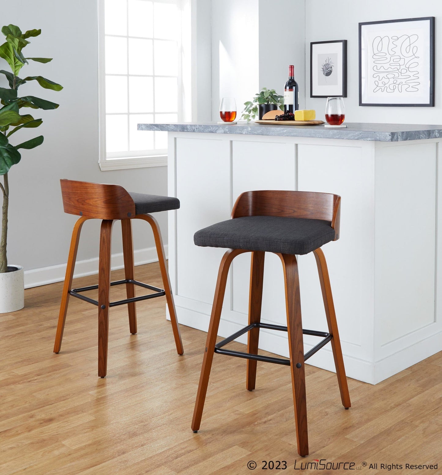 Majestic Office Furniture 30" Fixed-Height Barstool - Set of 2