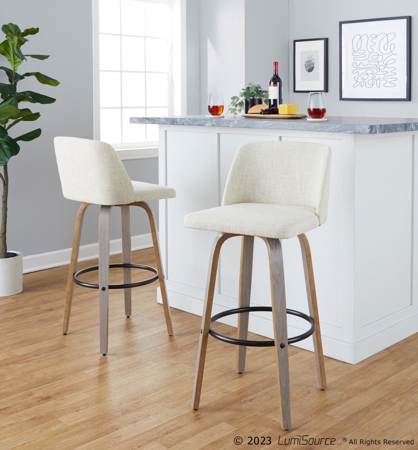 Majestic Office Furniture 30" Fixed-Height Barstool - Set of 2