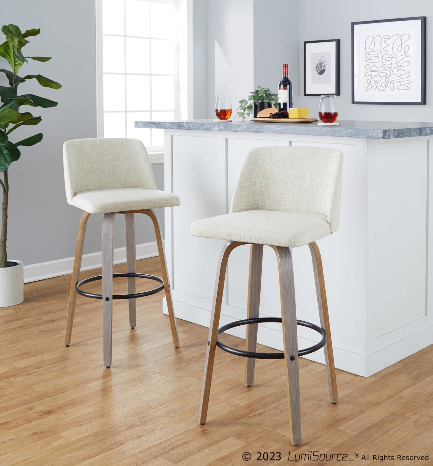 Majestic Office Furniture 30" Fixed-Height Barstool - Set of 2
