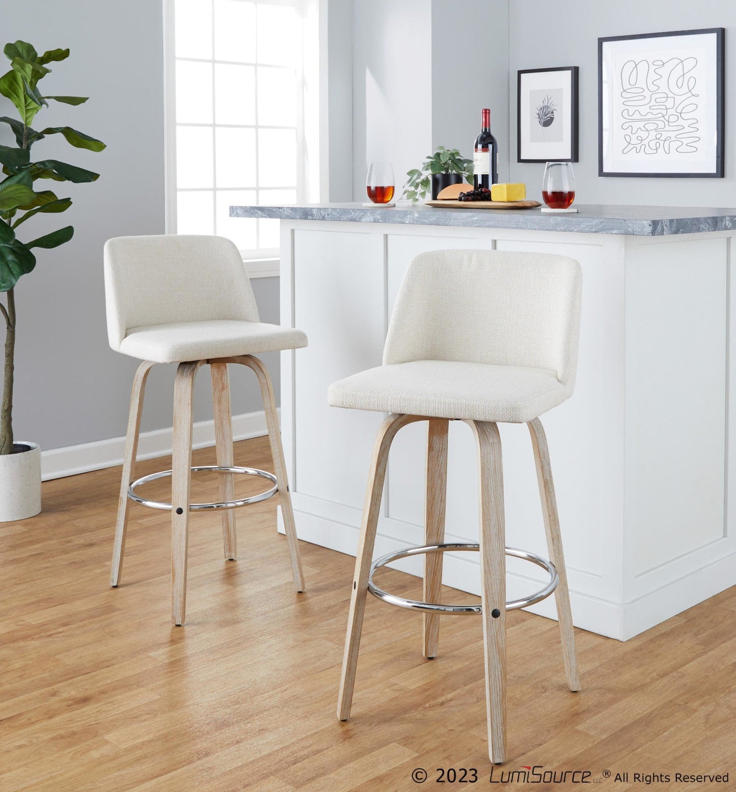 Majestic Office Furniture 30" Fixed-Height Barstool - Set of 2