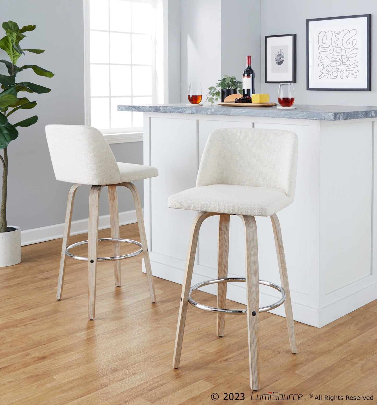 Majestic Office Furniture 30" Fixed-Height Barstool - Set of 2