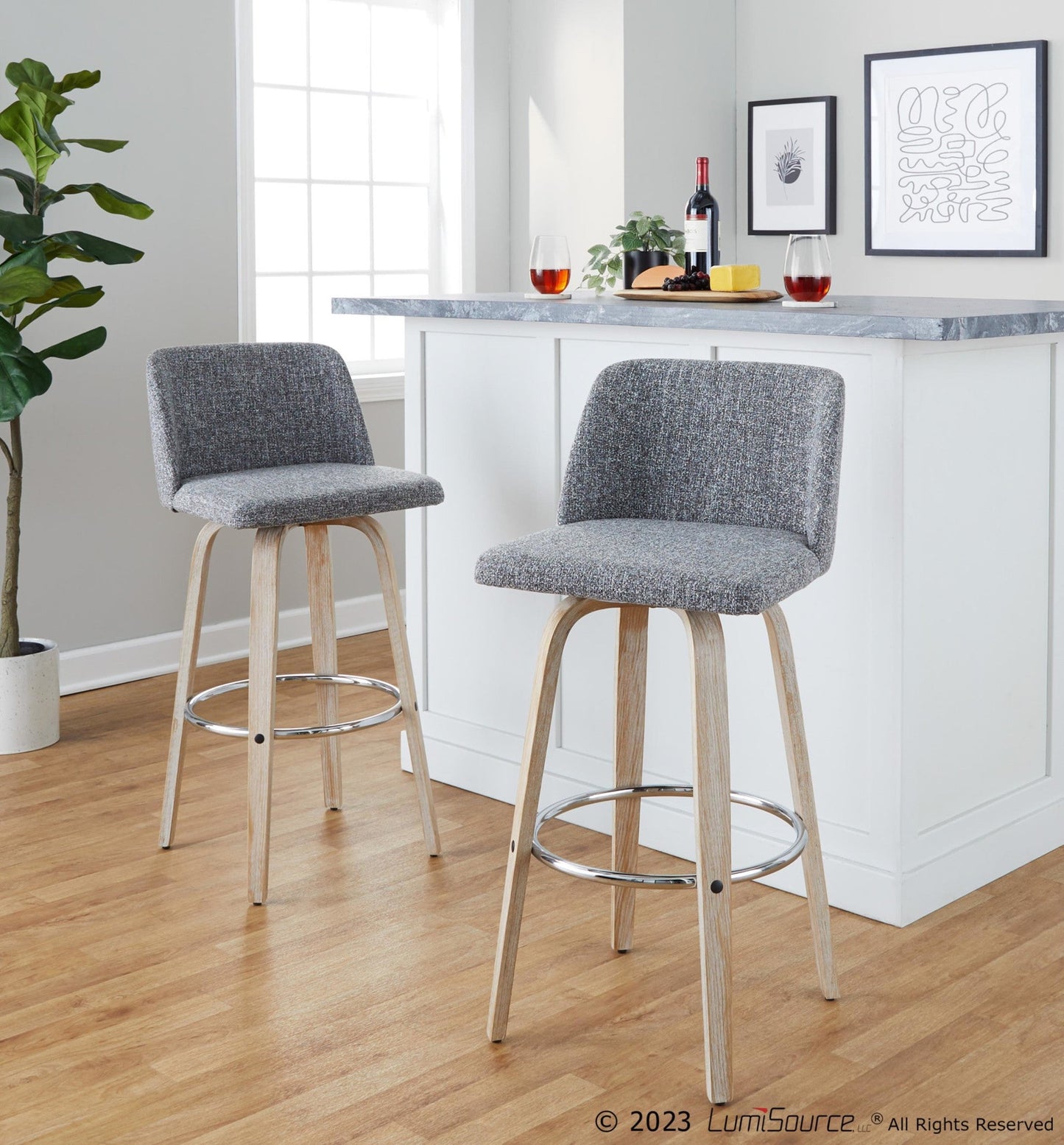 Majestic Office Furniture 30" Fixed-Height Barstool - Set of 2