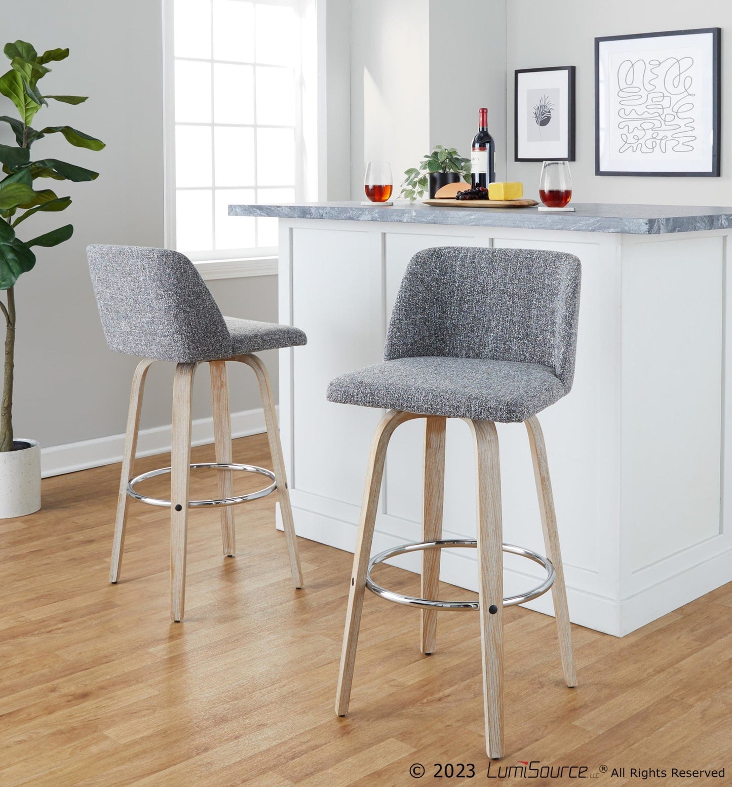 Majestic Office Furniture 30" Fixed-Height Barstool - Set of 2