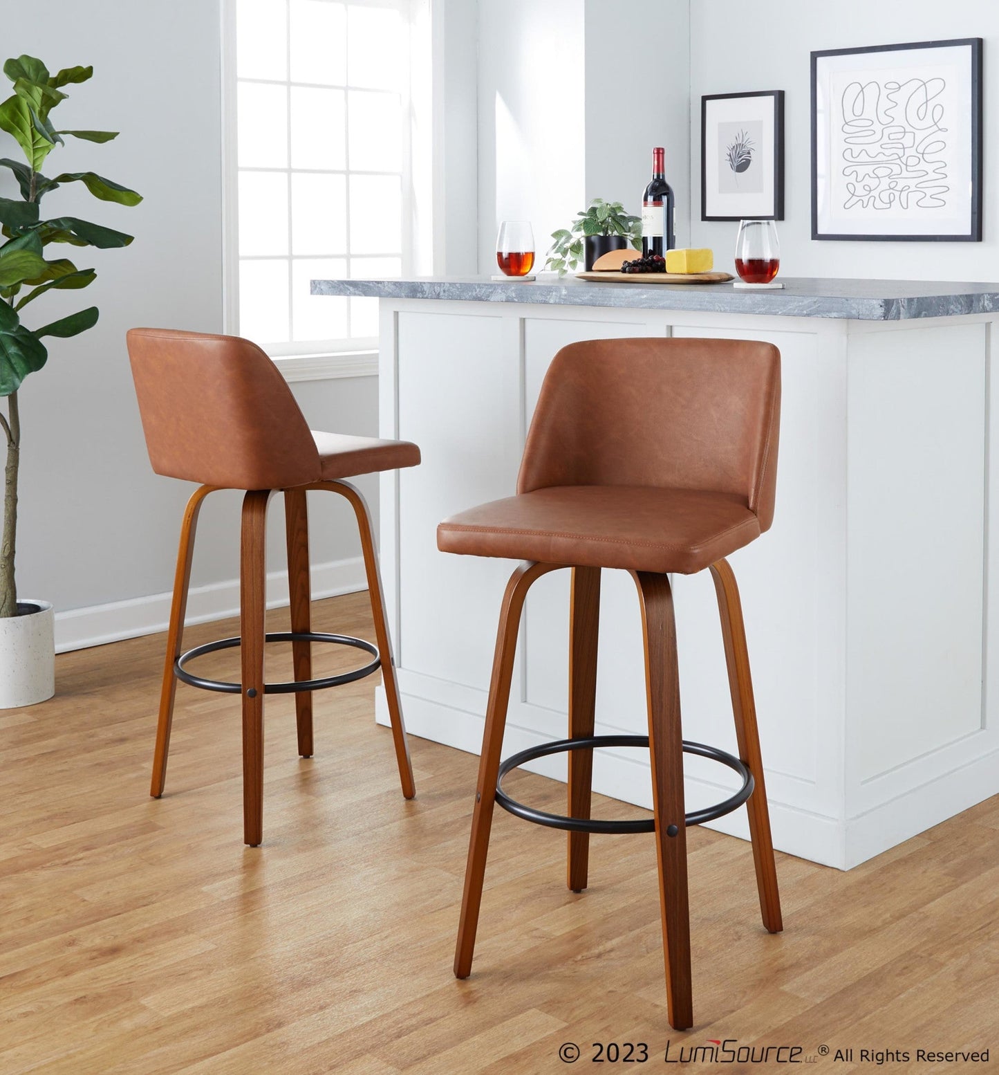 Majestic Office Furniture 30" Fixed-Height Barstool - Set of 2