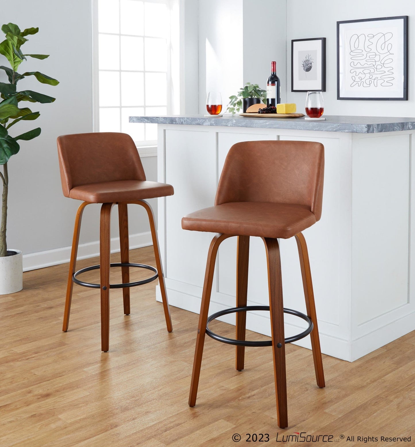 Majestic Office Furniture 30" Fixed-Height Barstool - Set of 2