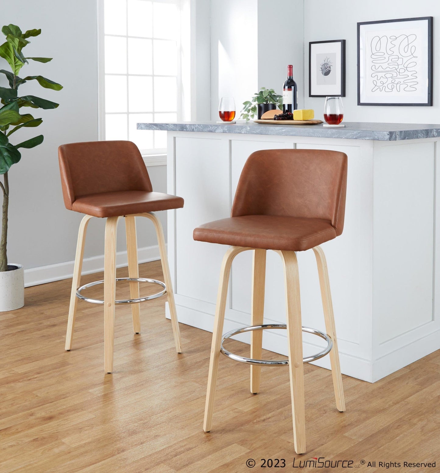 Majestic Office Furniture 30" Fixed-Height Barstool - Set of 2