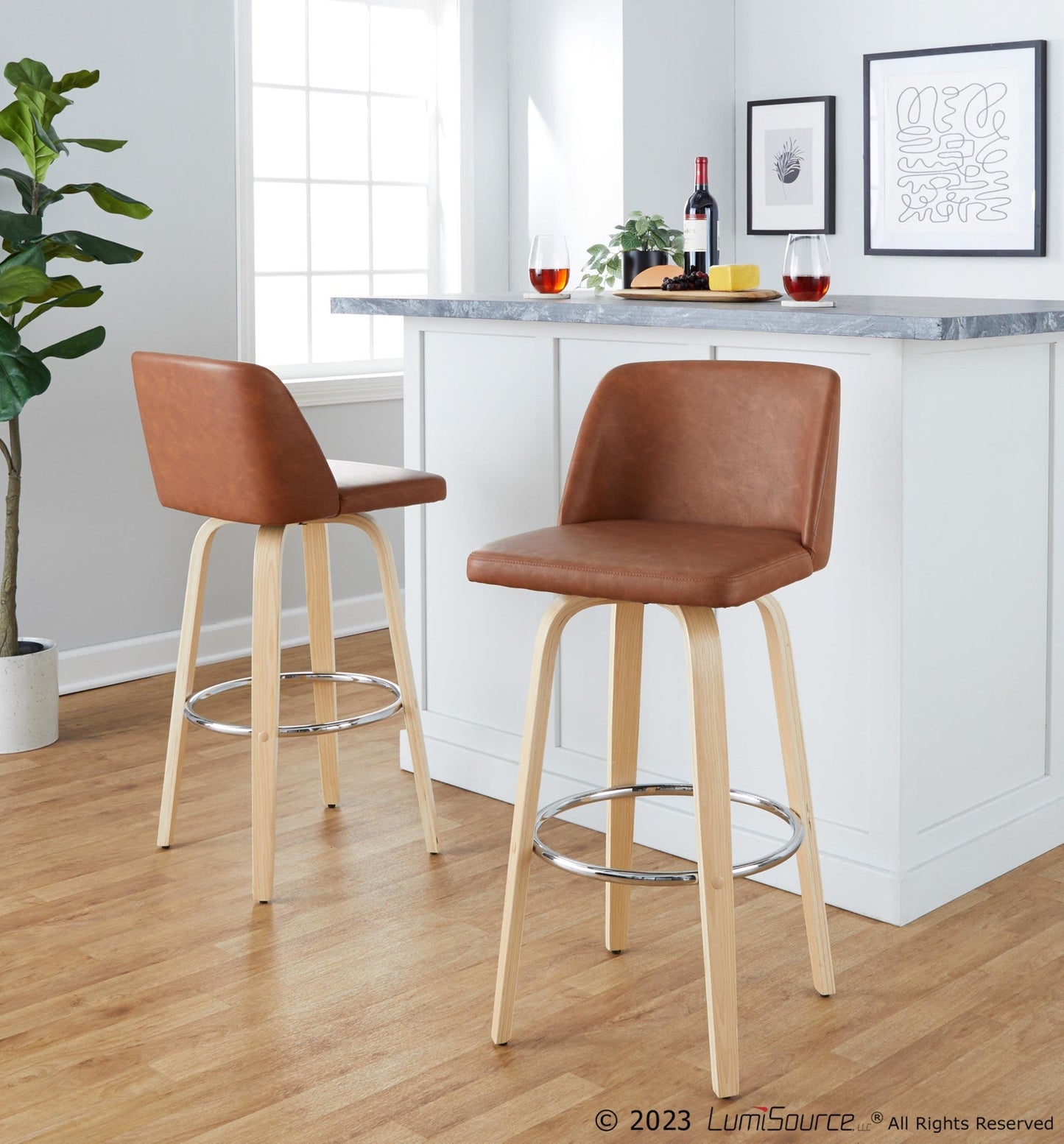Majestic Office Furniture 30" Fixed-Height Barstool - Set of 2
