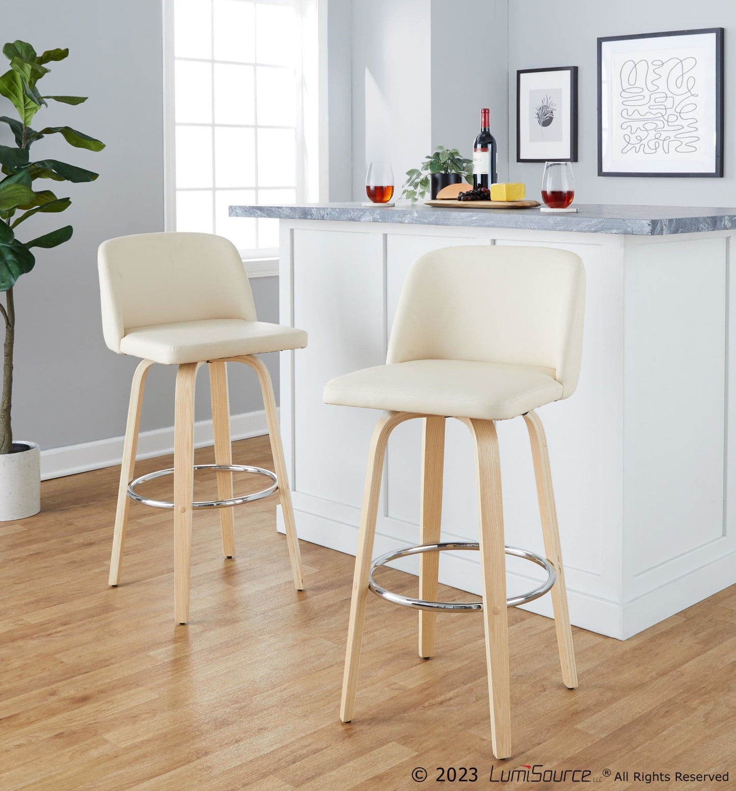 Majestic Office Furniture 30" Fixed-Height Barstool - Set of 2