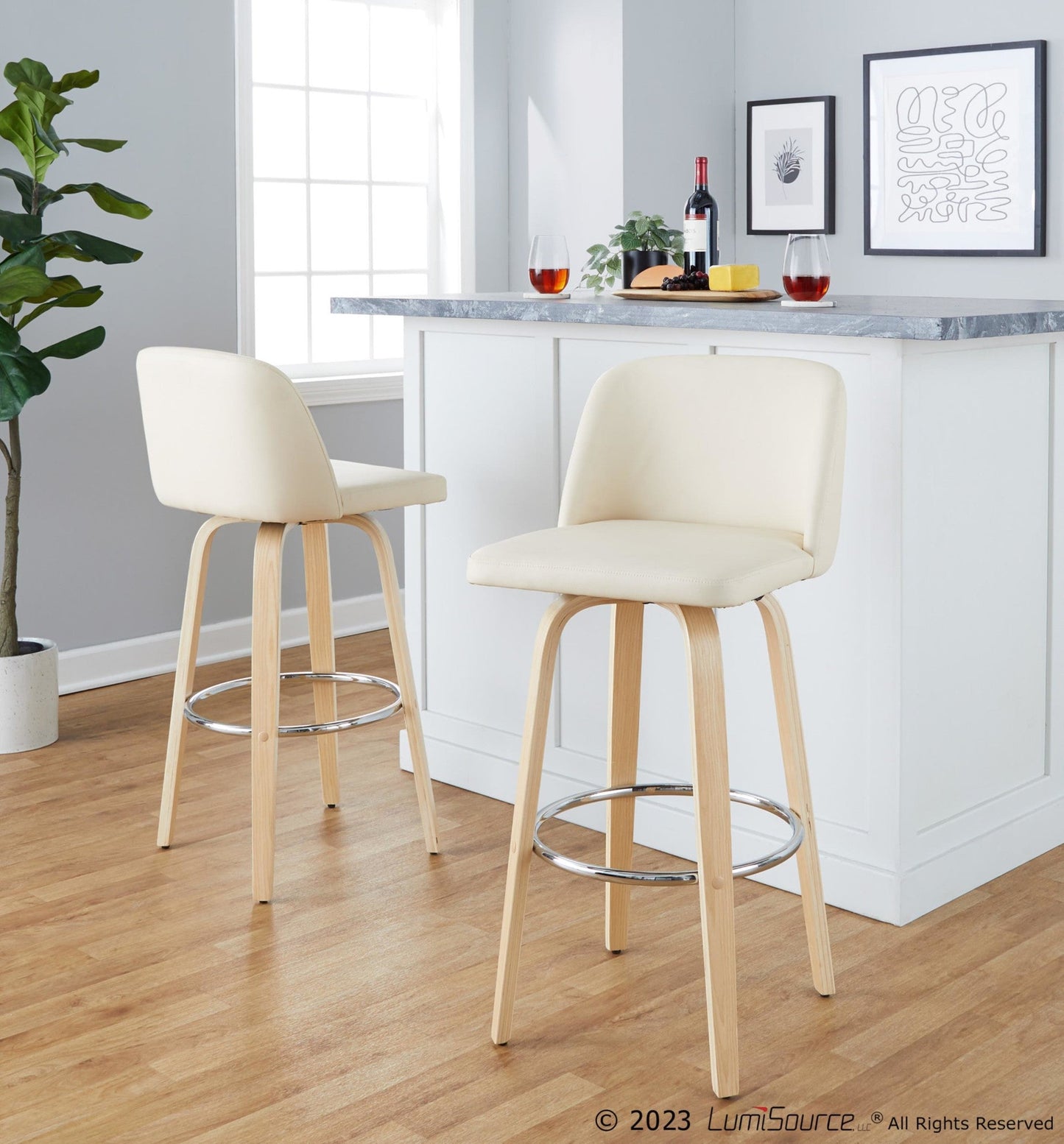 Majestic Office Furniture 30" Fixed-Height Barstool - Set of 2