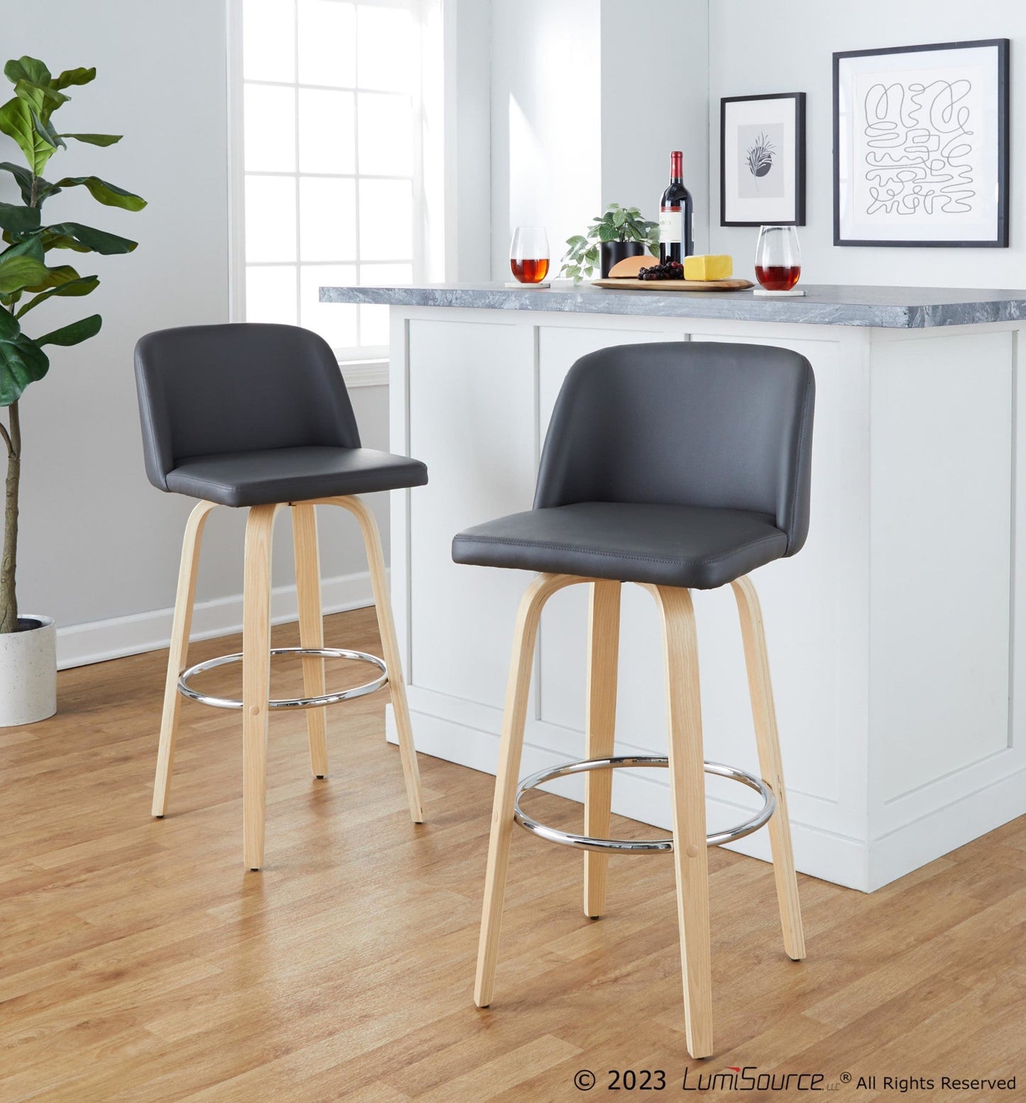 Majestic Office Furniture 30" Fixed-Height Barstool - Set of 2