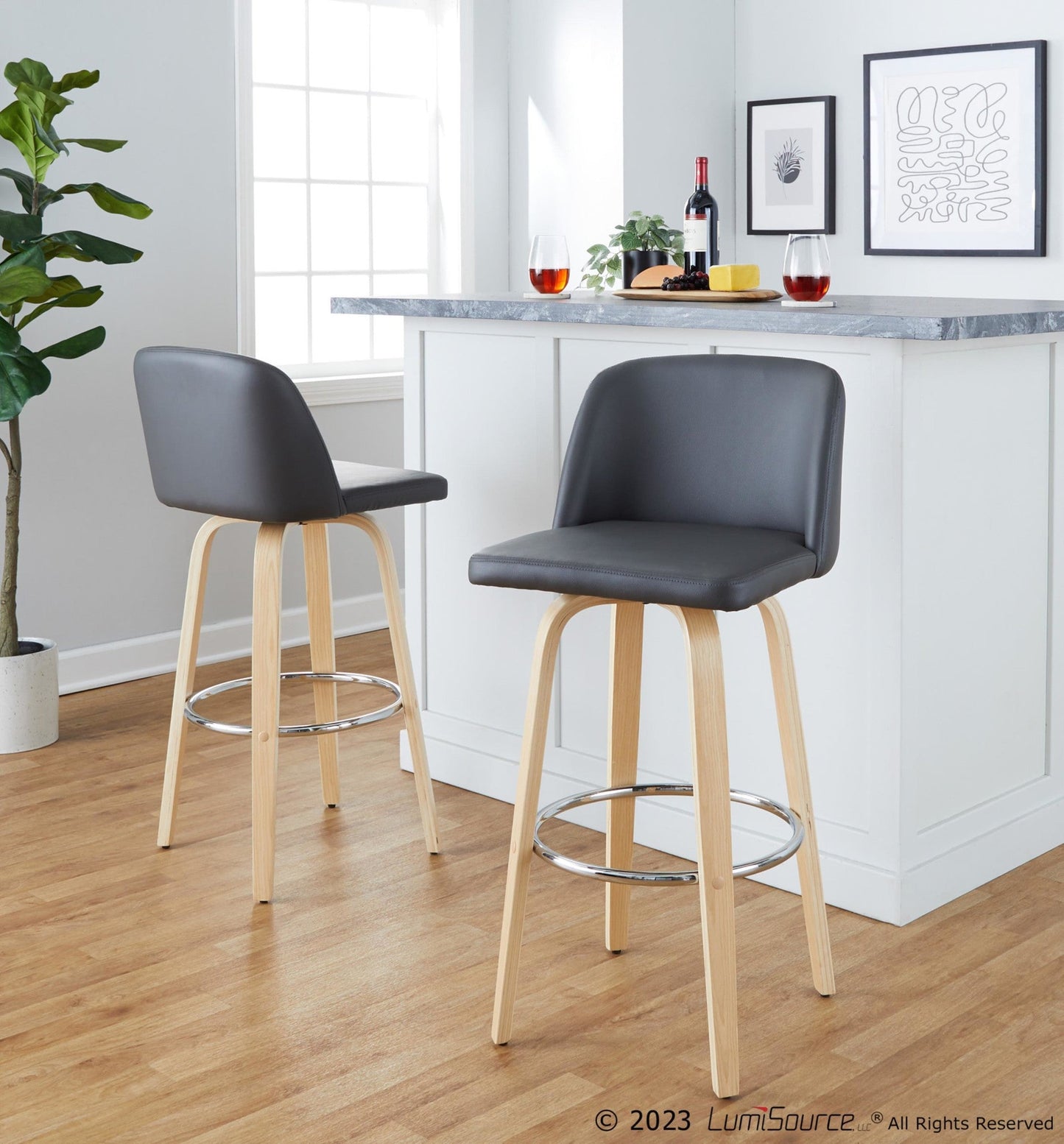 Majestic Office Furniture 30" Fixed-Height Barstool - Set of 2